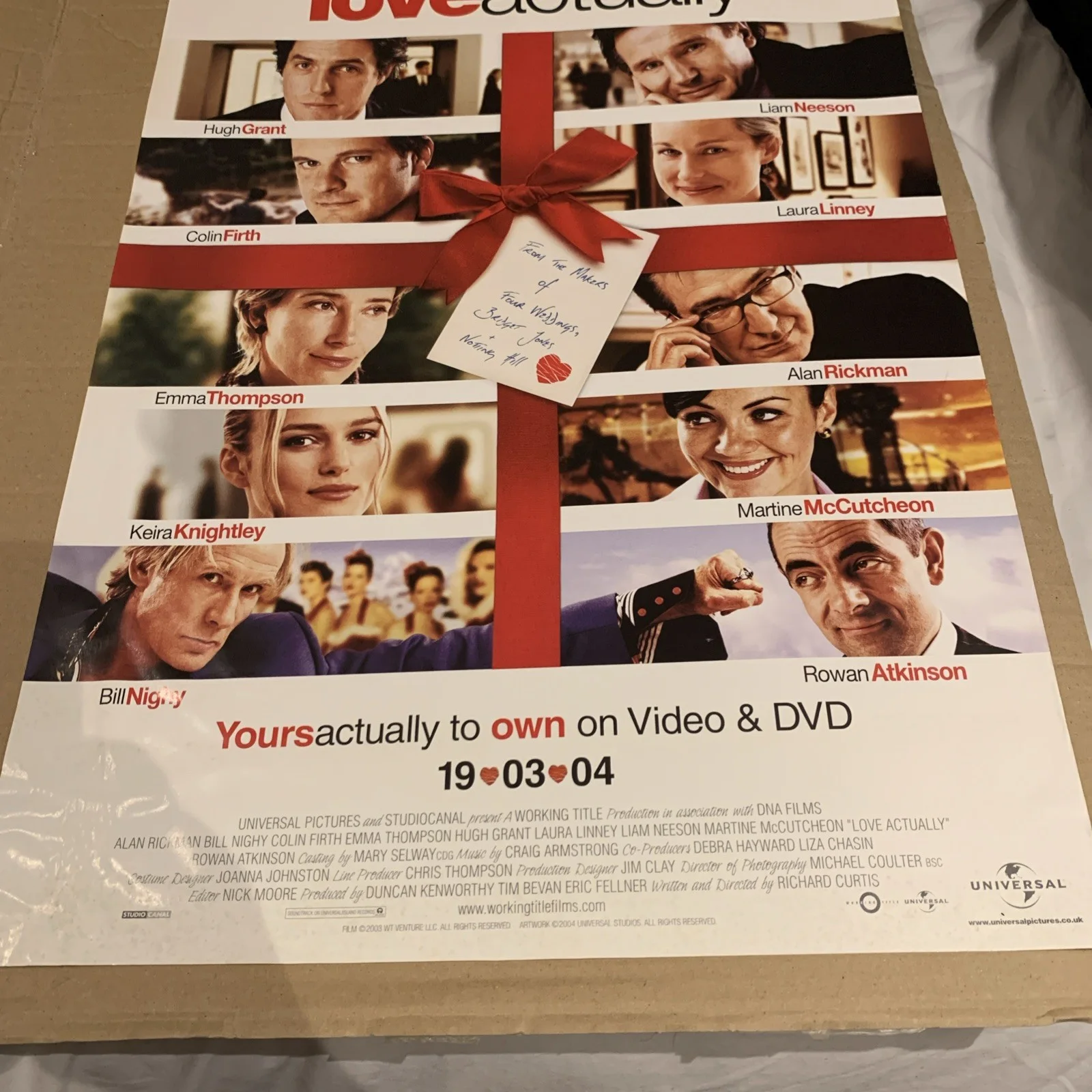 LOVE ACTUALLY ORIGINAL rare 2004 MOVIE POSTER, image 3