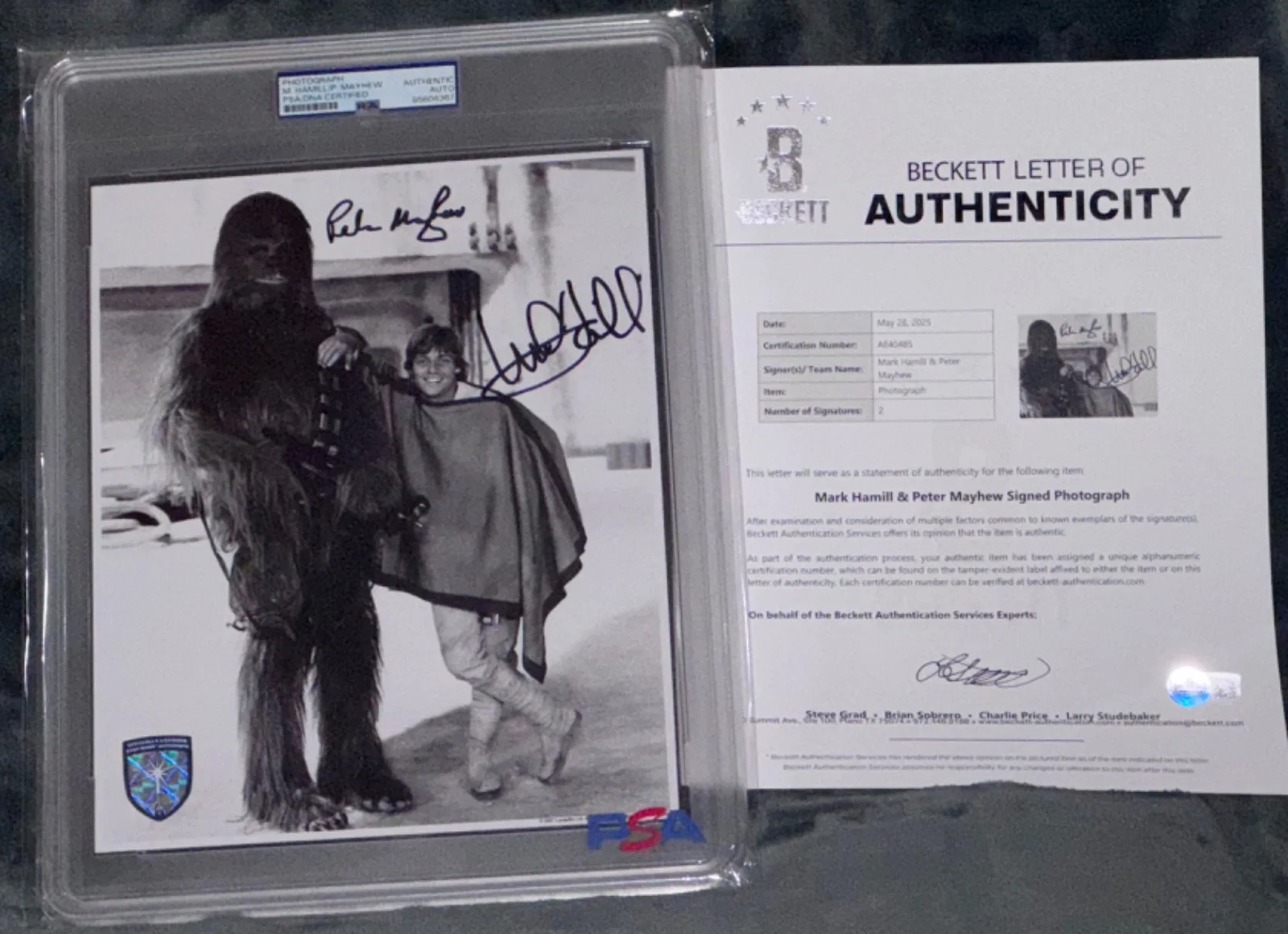 Mark Hamill — Signed Mark Hamill & Peter Mayhew Photo Star Wars Luke + Chewy 8x10 OPX Auto PSA, изображение 3