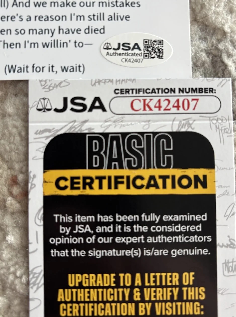 Leslie Odom Jr Signed Autographed Hamilton 8x10 Lyric Sheet Wait For It Burr JSA, изображение 4