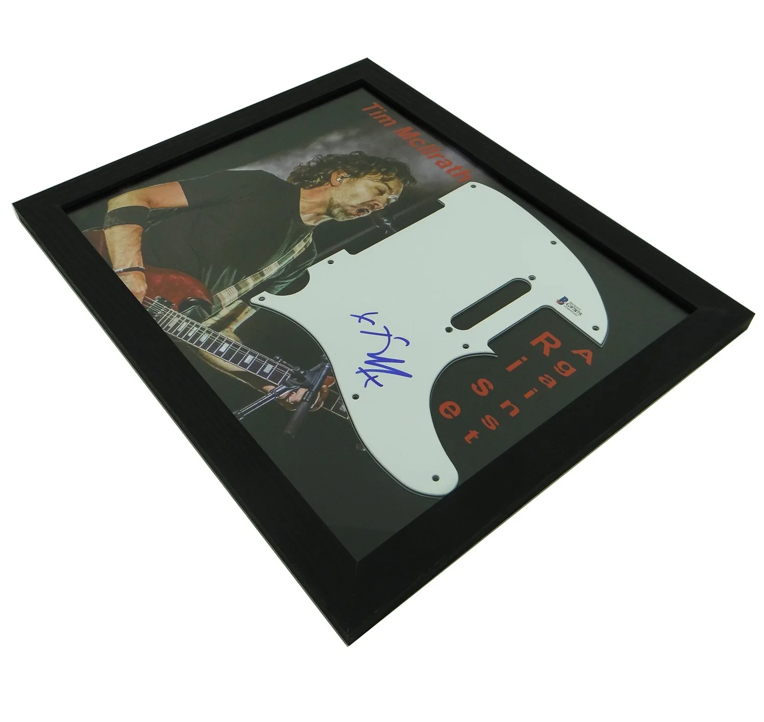 Tim Mcllrath Rise Against Signed Pickguard on Custom Framed 11x14 Photo BAS COA, изображение 5