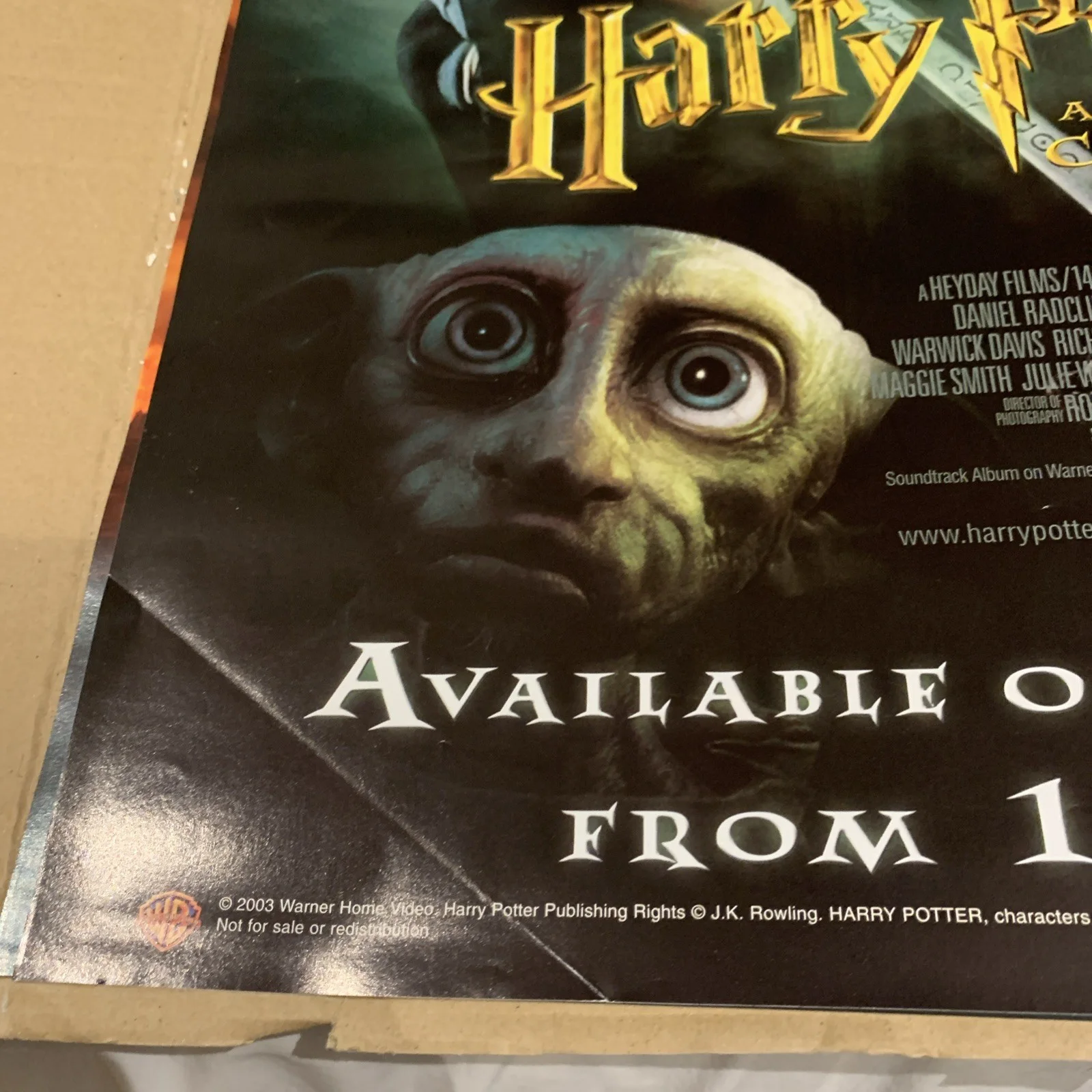 Harry Potter & The Chamber of Secrets Rare UK Promo Poster for DVD Release, изображение 4