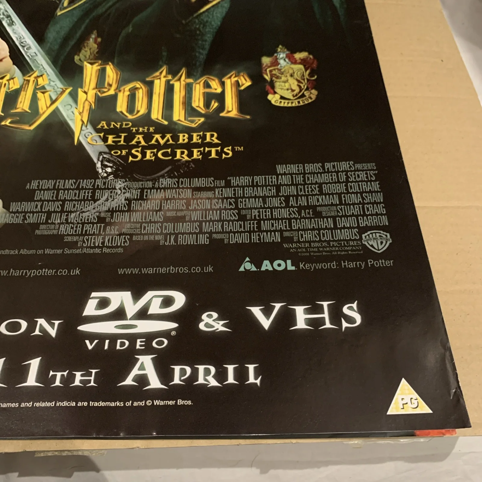 Harry Potter & The Chamber of Secrets Rare UK Promo Poster for DVD Release, изображение 5
