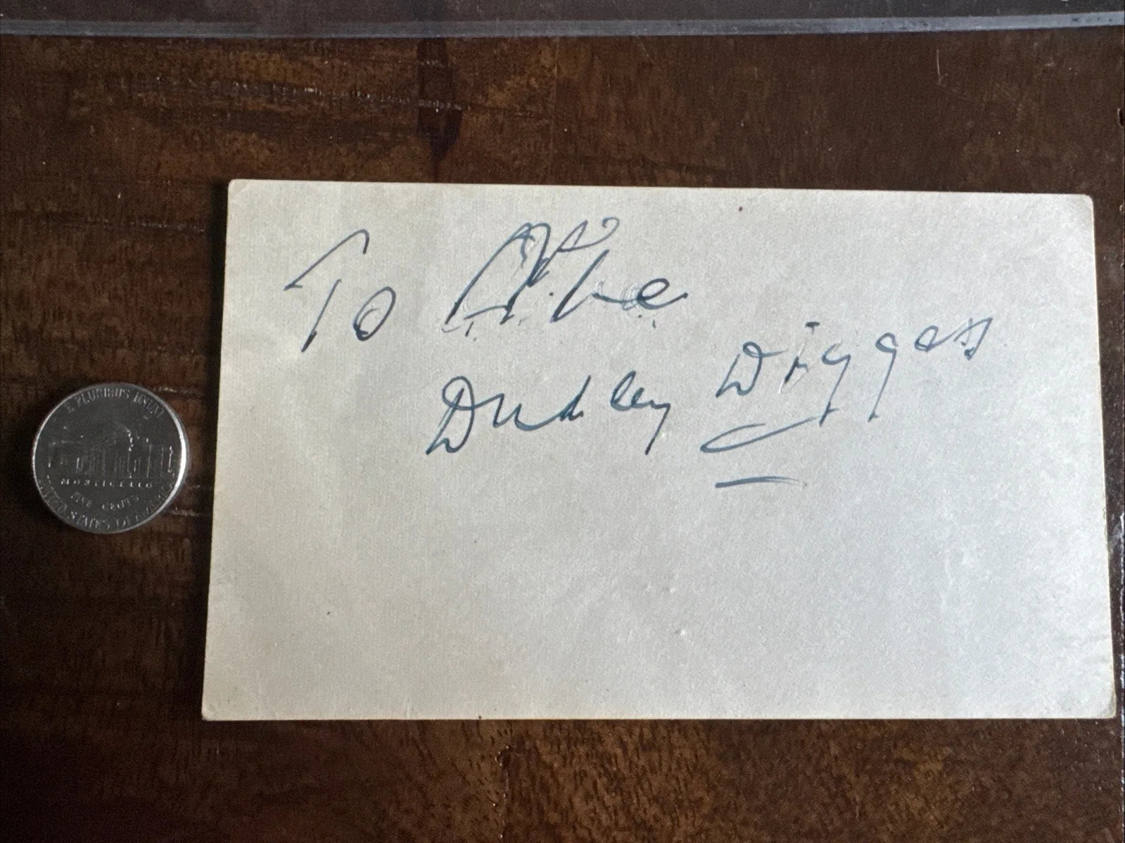 Dudley Digges — Actor DUDLEY DIGGES Signed AUTOGRAPHED 3x5 Invisible Man Maltese Falcon D. 1947, image 2