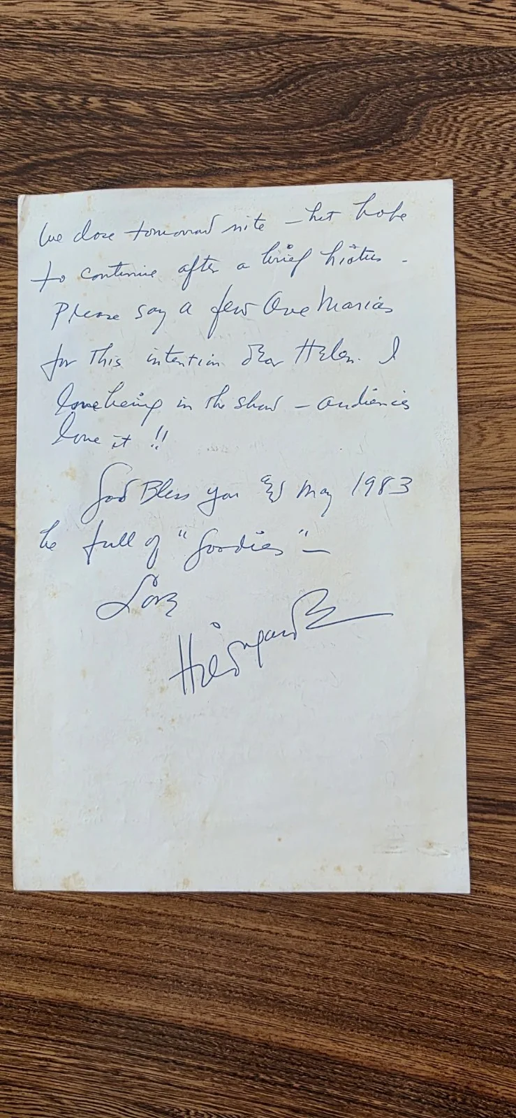 Hildegarde — HILDEGARDE - AUTOGRAPH LETTER DOUBLE SIDED, image 2