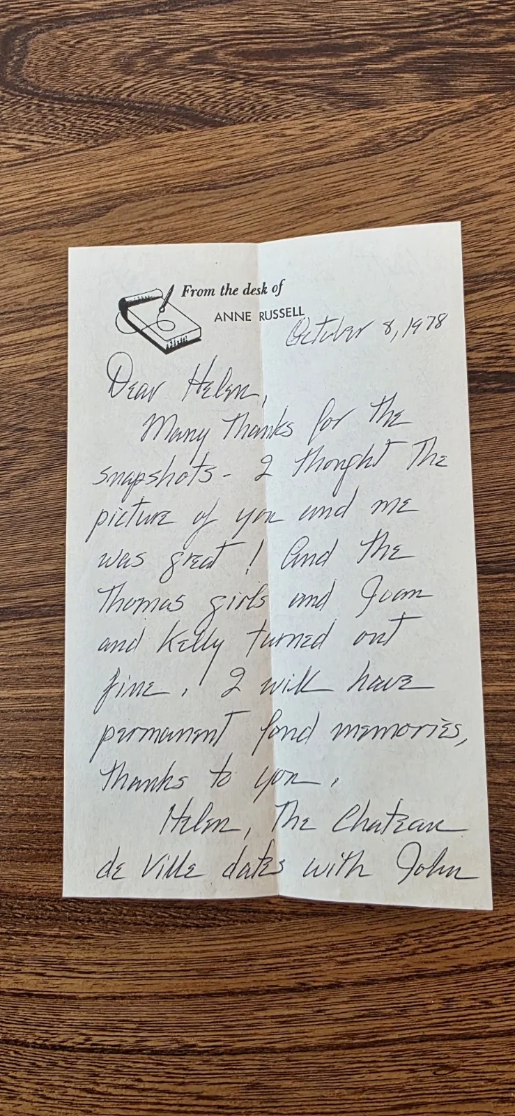 Anne Russell Singer / Actress Signed letters, image 5