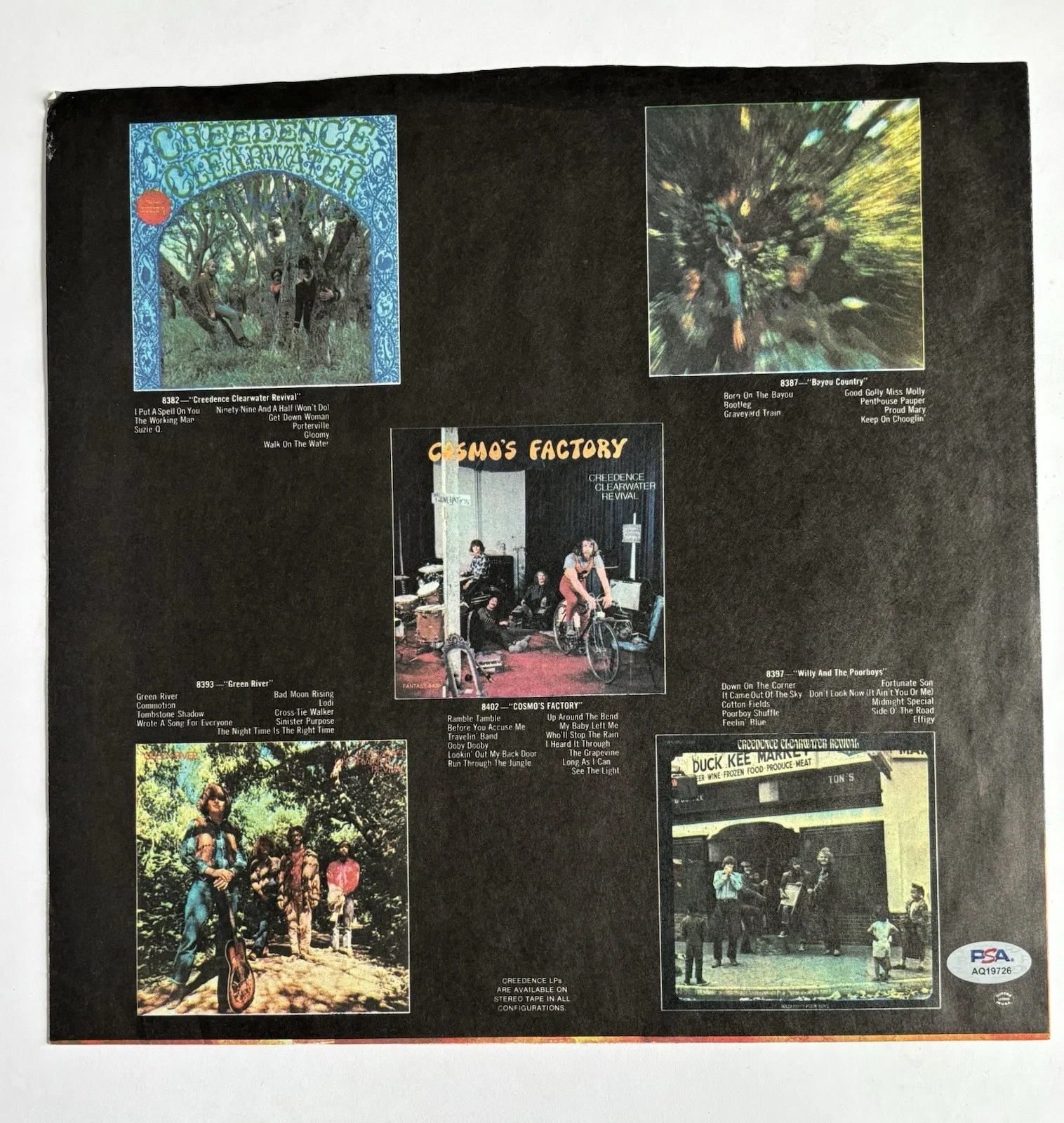 CREEDENCE CLEARWATER REVIVAL Signed 12”x12” SLEEVE Vinyl LP PSA DNA x2 Fogerty, изображение 4