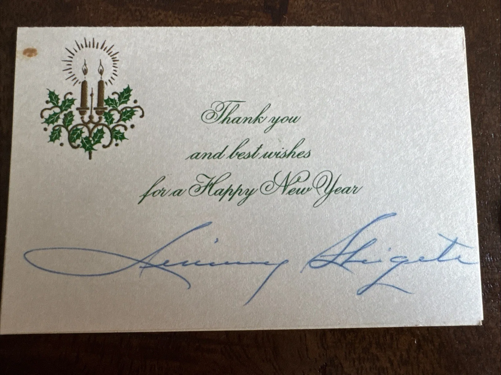 Jane Shigeta — James Shigeta Signed AUTOGRAPHED Christmas Card Actor DIED HARD Died 2014, image 2