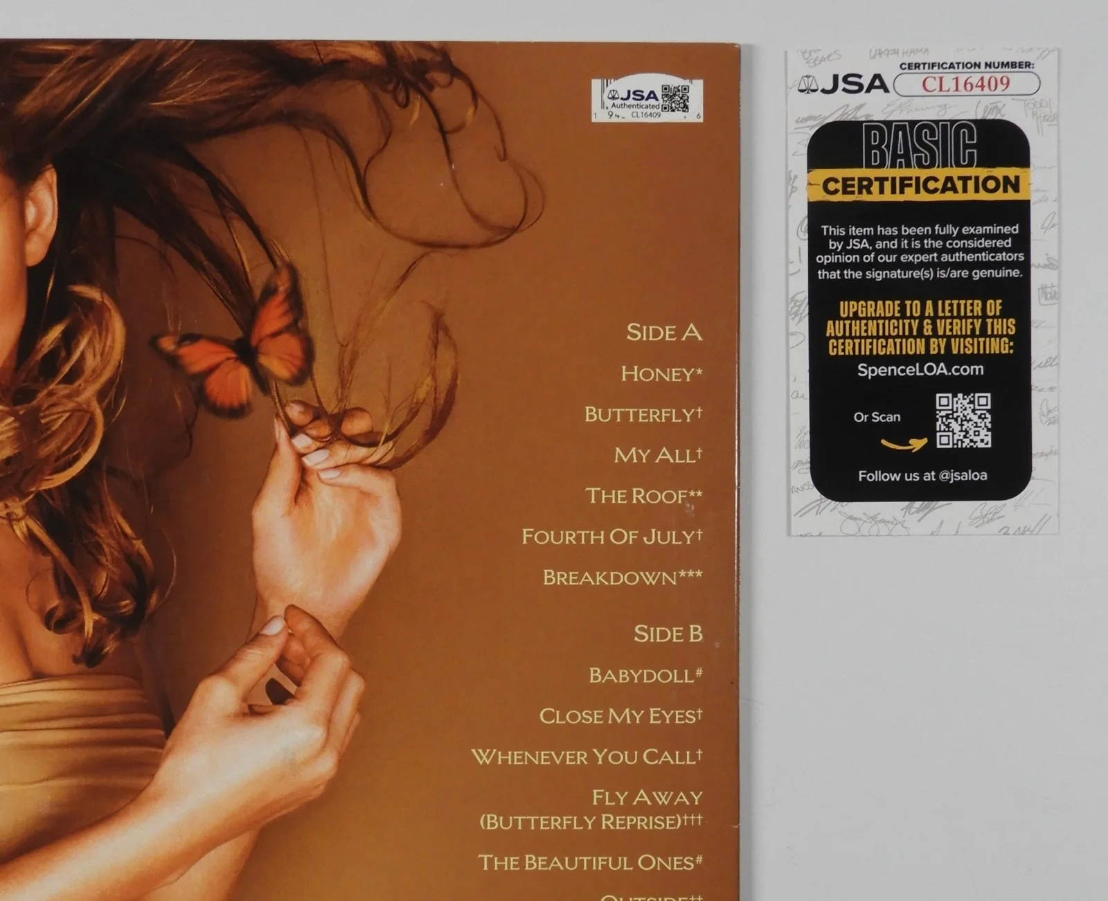 Mariah Carey JSA Signed Autograph Album Vinyl Record Butterfly, изображение 3