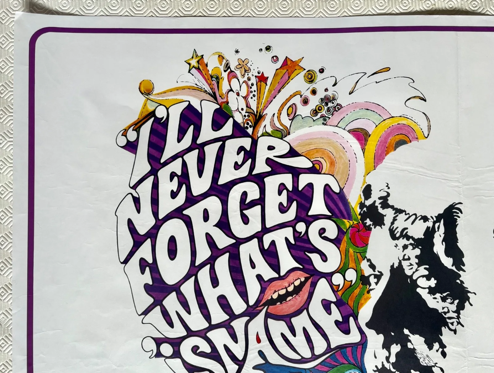 I'll Never Forget What's 'Isname Original 1967 Quad Poster Welles Reed White, image 5
