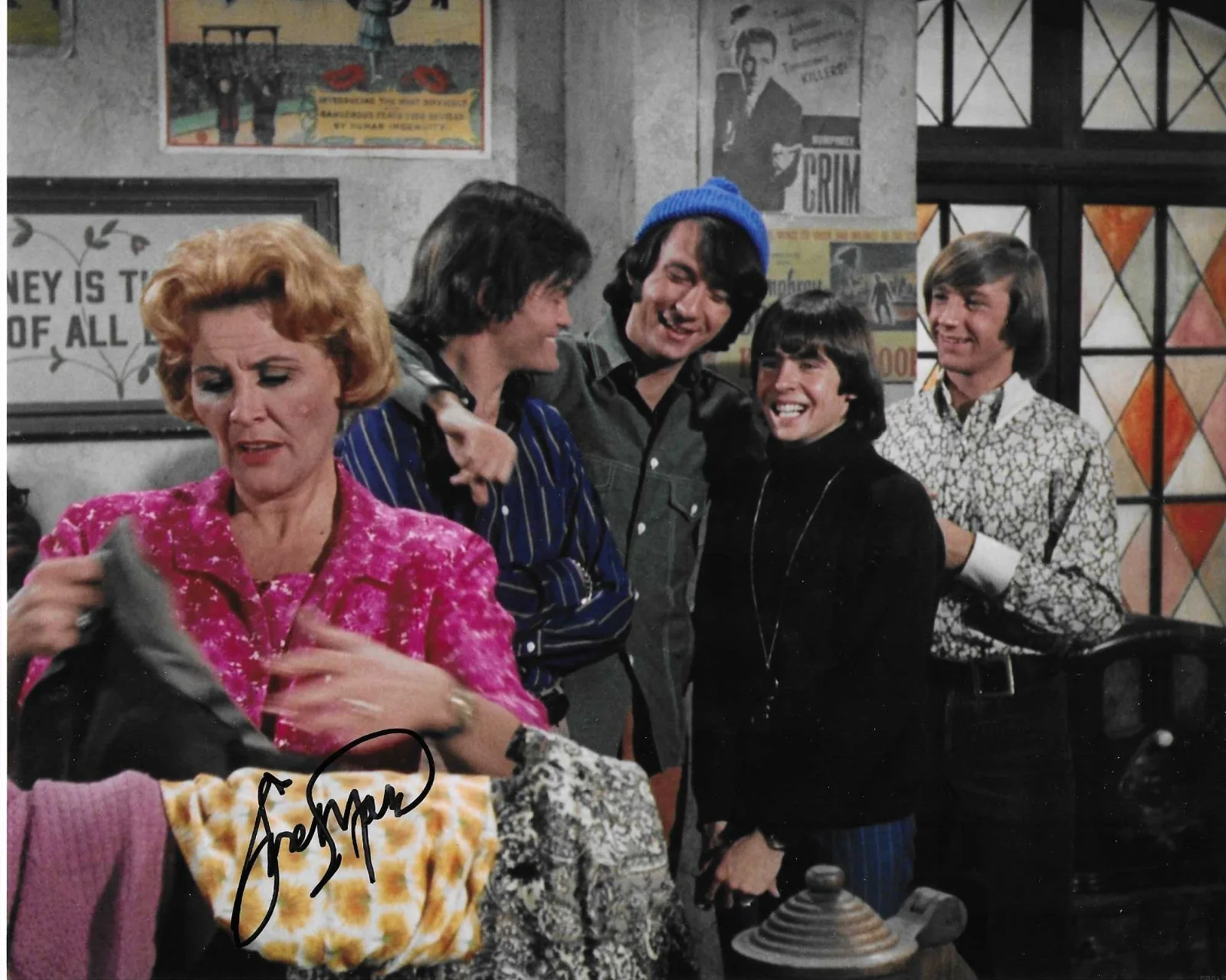 Rose Marie — Rose Marie Hand Signed 8x10 Photo from The Monkees episode "Monkee Mother"