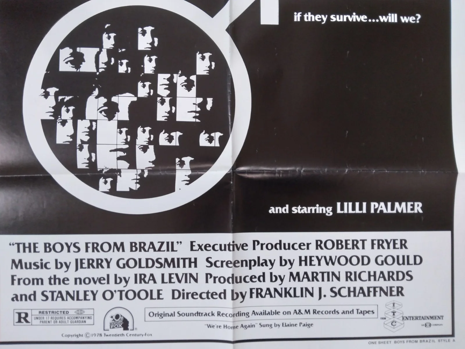 The Boys from Brazil original movie 1978 poster US one sheet, изображение 2