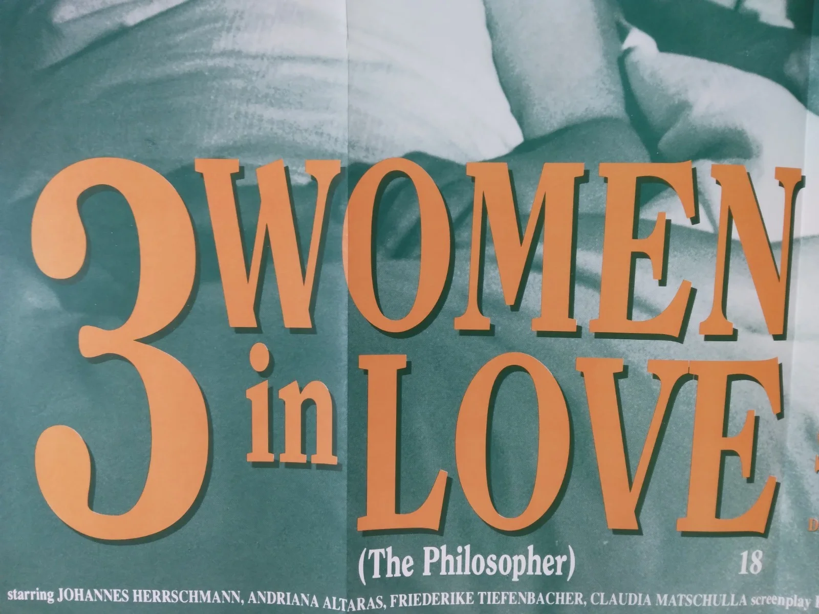 3 Women in Love(Der Philosopher)original movie 1989 poster UK quad, изображение 2