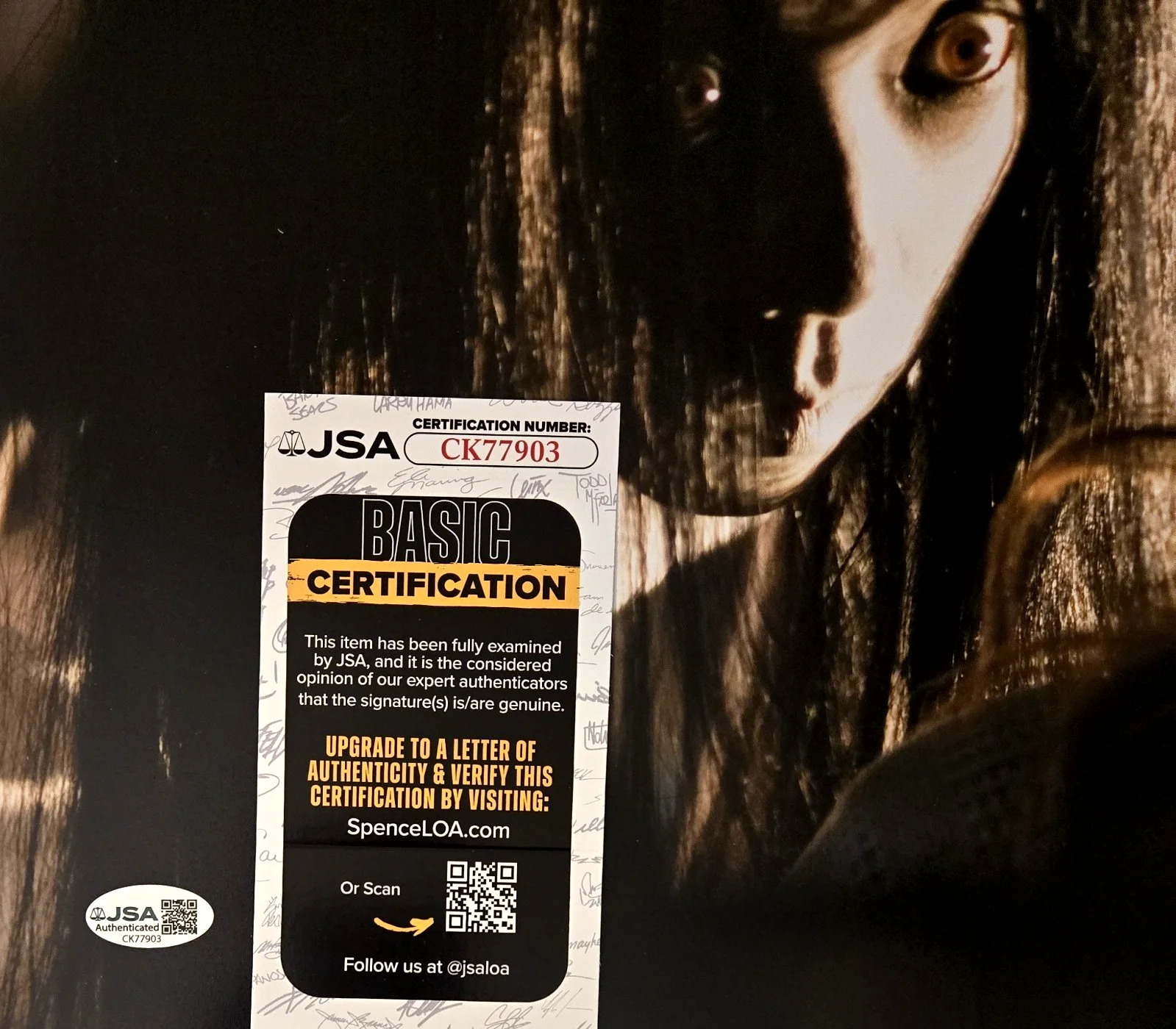 Takako Fuji — The Grudge Autograph Photo Ju-on Takako Fuji Signed Kayako Saeki 11x14 JSA COA 3, изображение 2