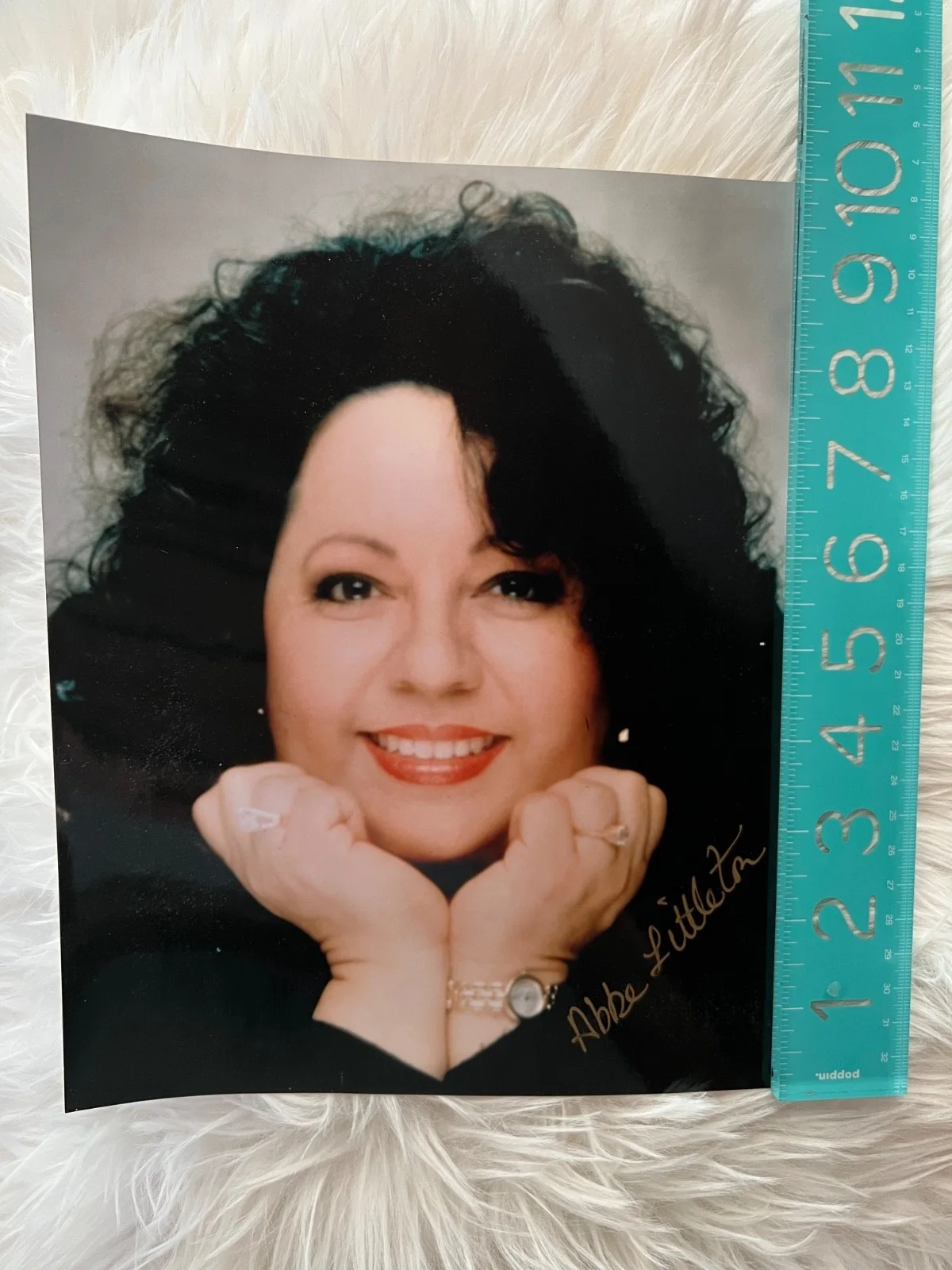 Abbe Littleton — Abbe Littleton Matttel Barbie Designer Autographed Photo Colored 10" x 8" Signed, image 2