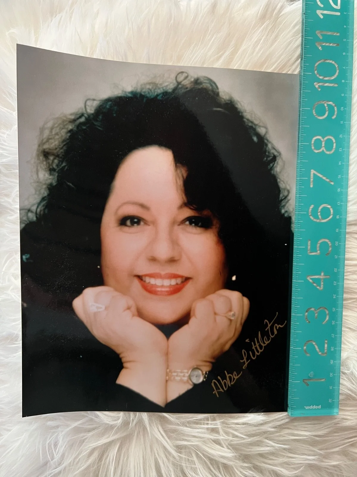 Abbe Littleton — Abbe Littleton Matttel Barbie Designer Autographed Photo Colored 10" x 8" Signed, image 3