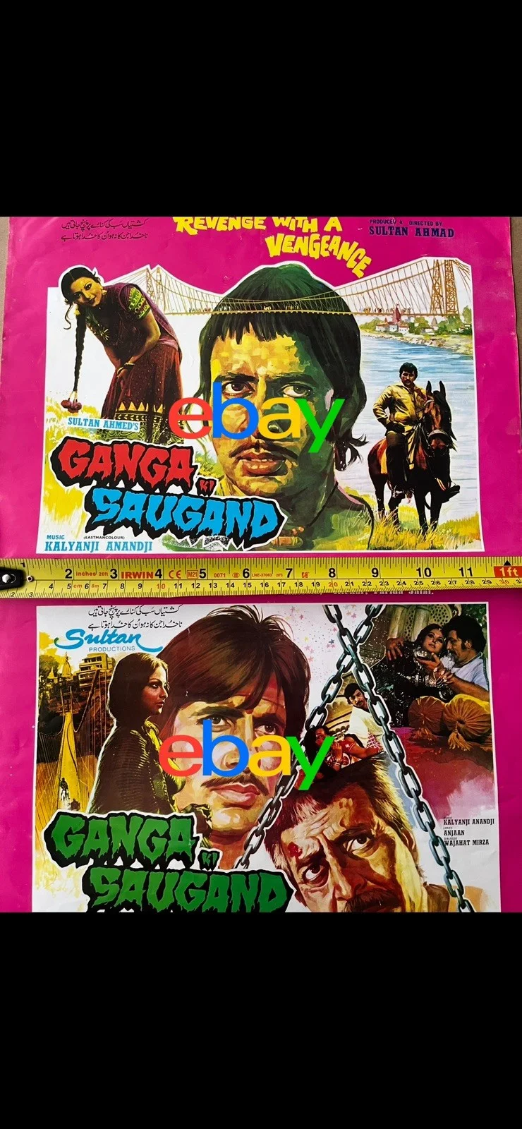 GANGA KI SAUGAND (1978) Bollywood Poster / Flyer for Indian Hindi Film - Amitabh, изображение 2