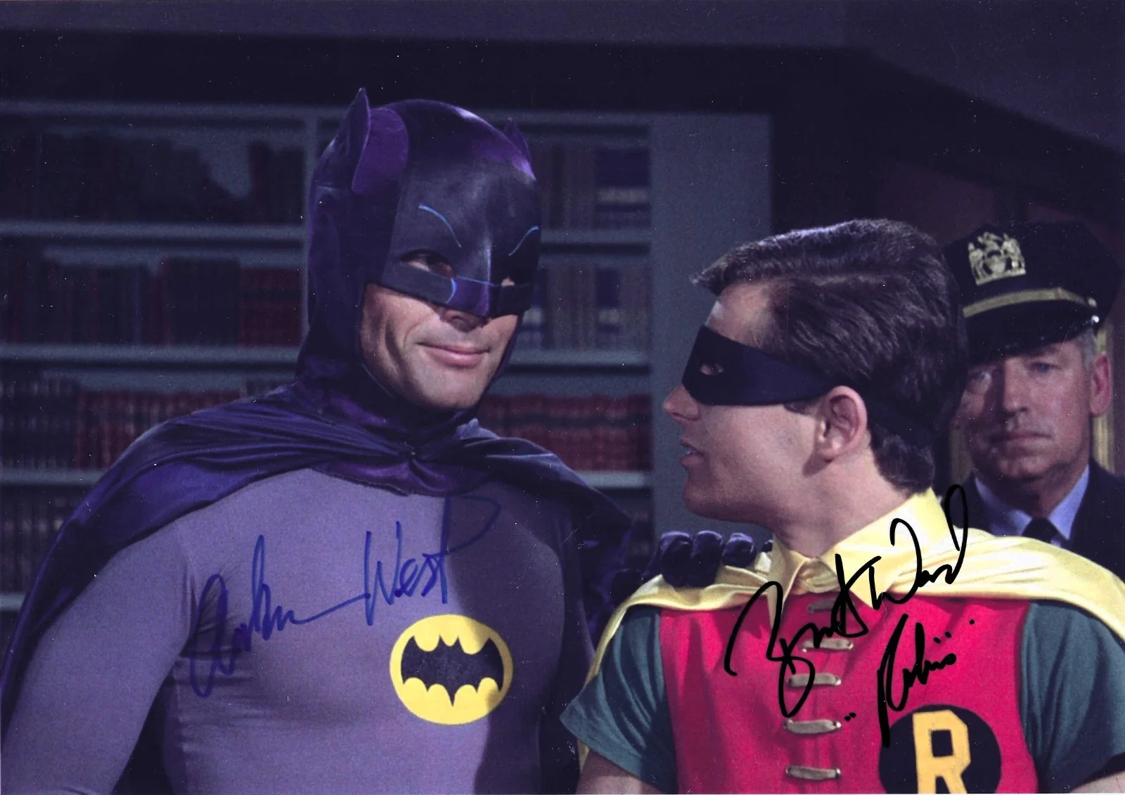 Adam West and Burt Ward — BATMAN & ROBIN Autographs ADAM WEST & BURT WARD with COA 8 ¼ x 11 ¾