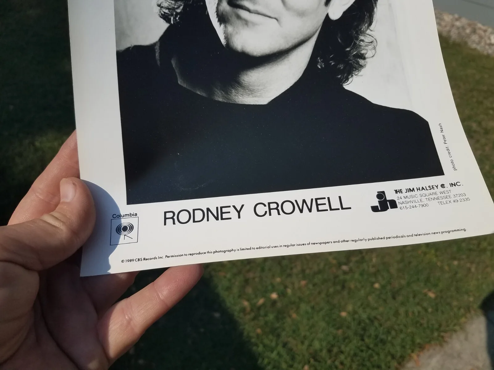 1989 RODNEY CROWELL HAND SIGNED AUTOGRAPHED 8 x 10 PHOTO COUNTRY MUSIC LEGEND, изображение 3