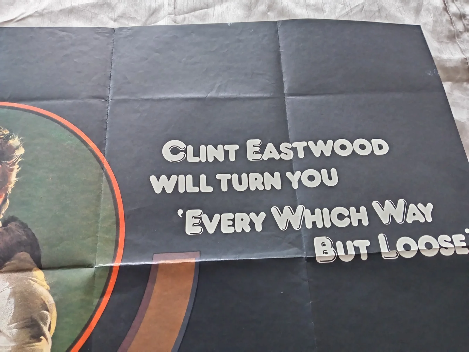 EVERY WHICH WAY BUT LOOSE CLINT EASTWOOD UK QUAD POSTER GOOD/VERY GOOD CONDITION, изображение 3