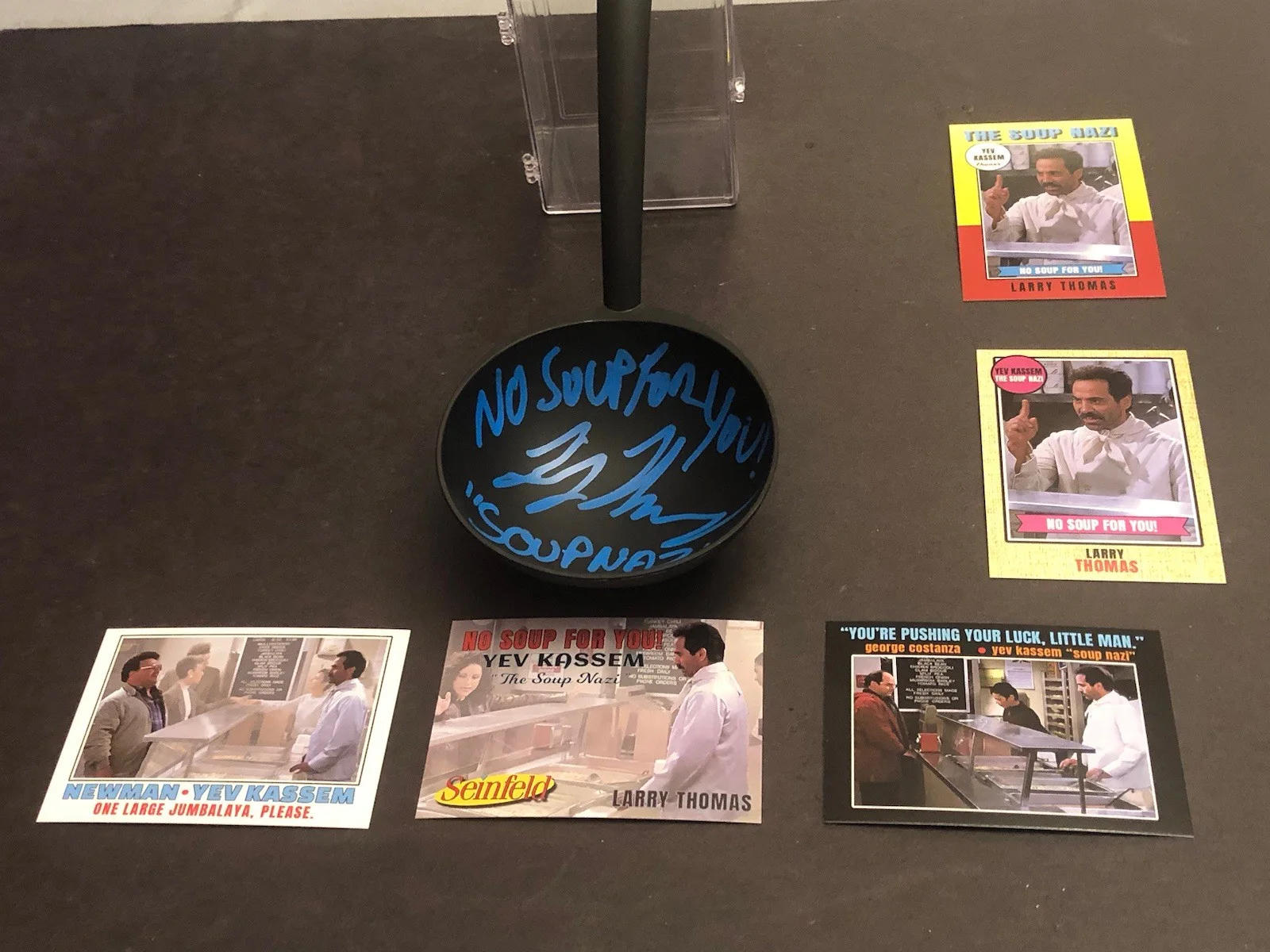Larry Thomas — JSA Seinfeld Soup Nazi Signed Soup Ladle No Soup For You Larry Thomas FREE CARD