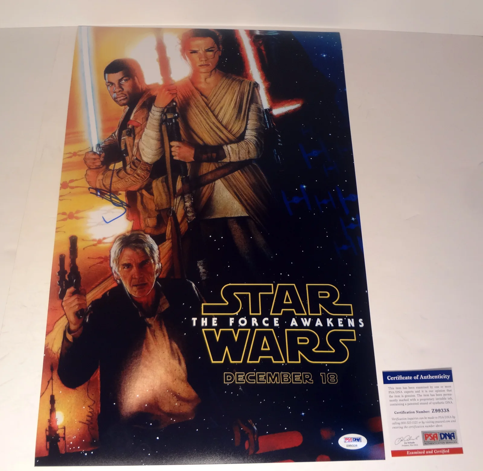 JJ Abrams — JJ Abrams Star Wars The Force Awakens Signed Autograph Movie Poster PSA/DNA COA
