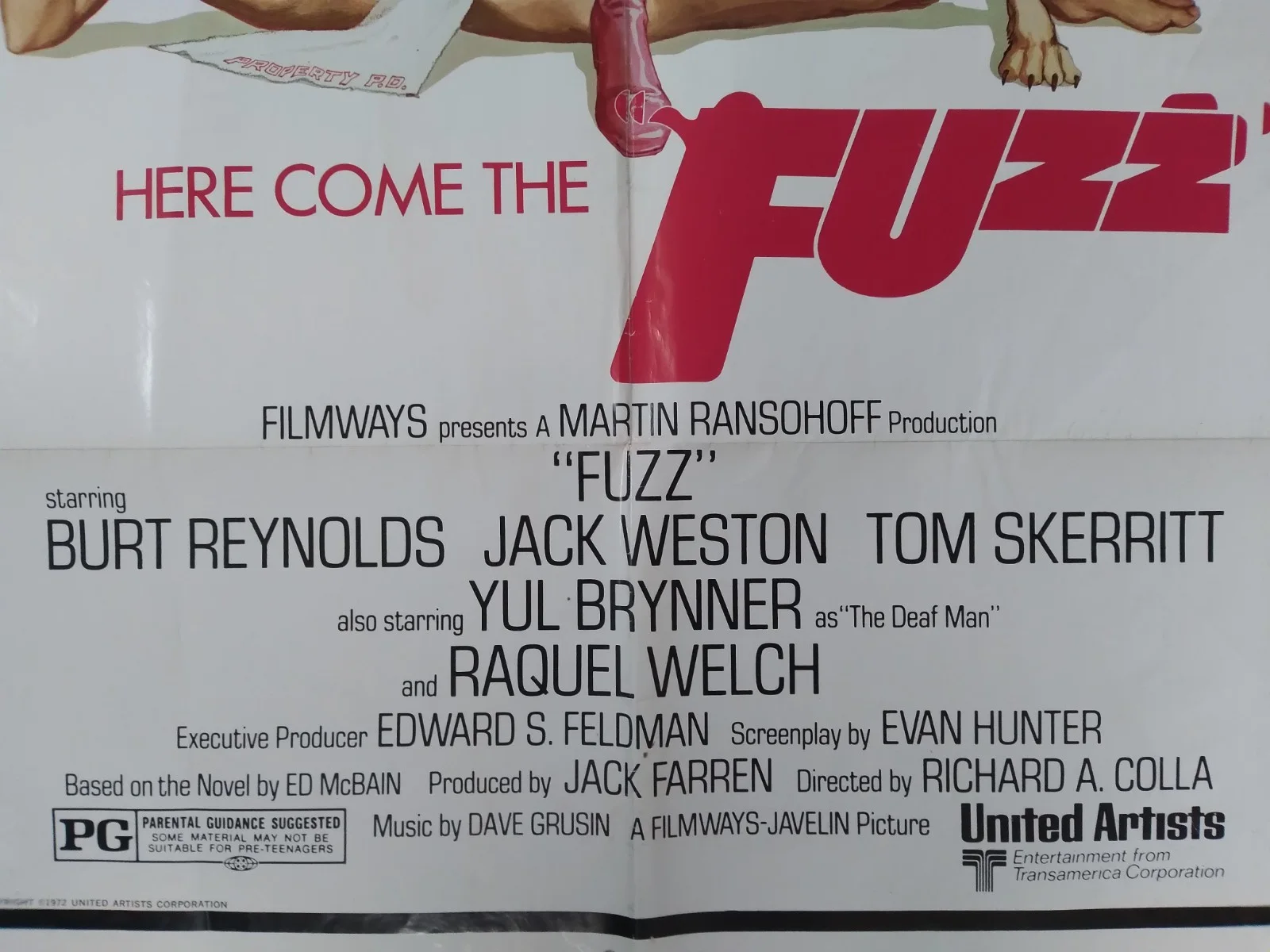 Fuzz original movie 1972 poster US one sheet, image 2