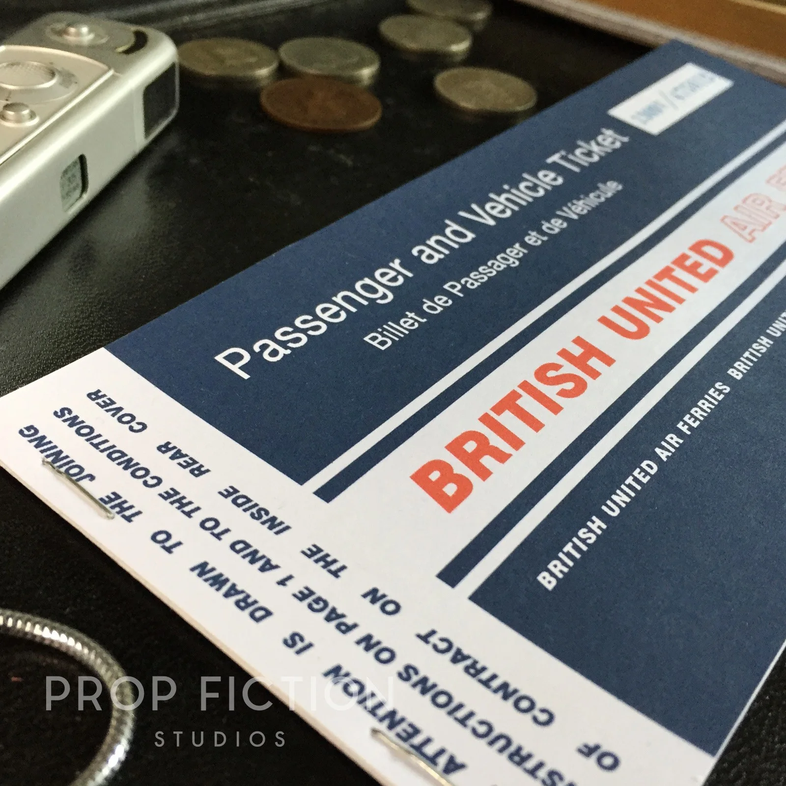 Cosplay Display: Goldfinger - Prop BUAF British United 10-Page Airline Ticket, image 2