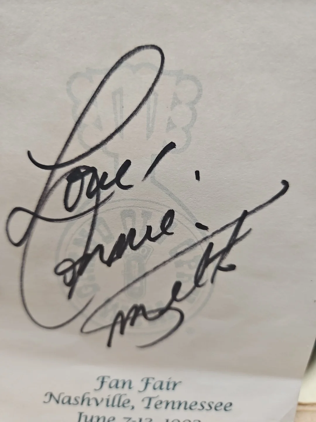 Connie Smith Signed 4 1/4 X 5 1/2 Fan Fair 1993 Paper Nashville. Country Singer., изображение 2