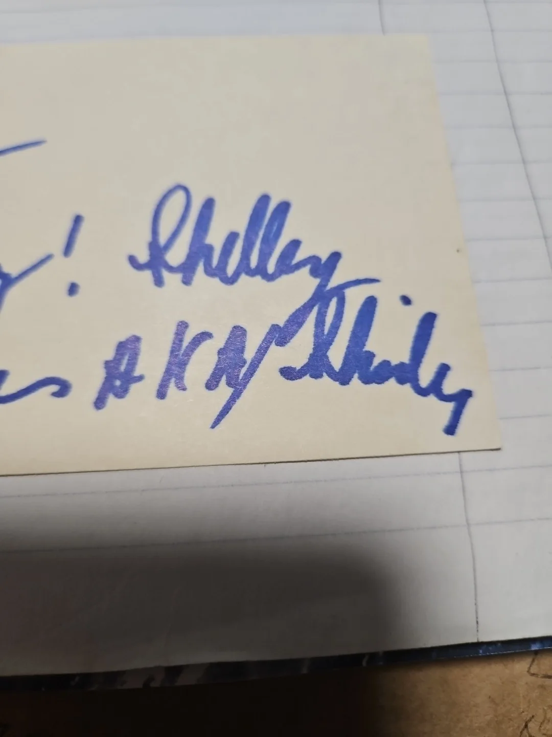shelley winters — Shelley Winters Signed 3x5 Index Card, image 2