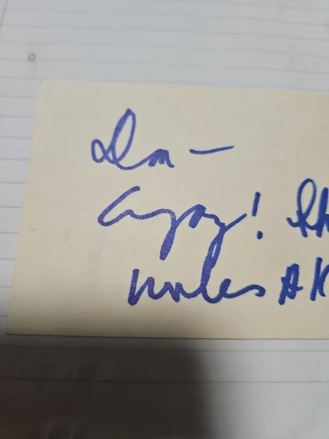 shelley winters — Shelley Winters Signed 3x5 Index Card, image 3
