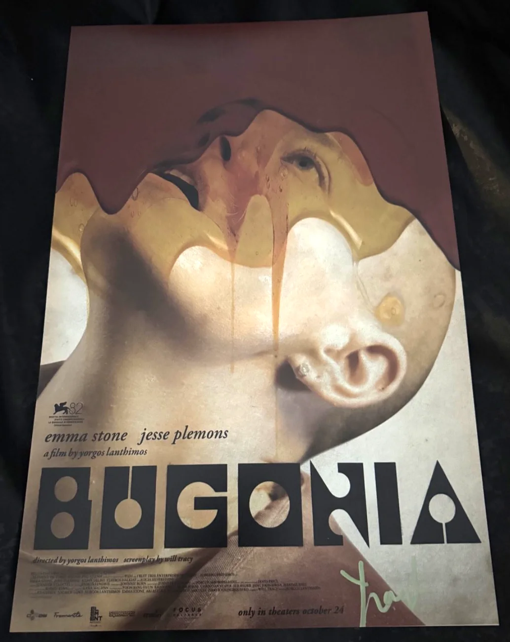 yorgos lanthimos — YORGOS LANTHIMOS SIGNED Autograph Bugonia Poster Photo 11x17 Rare Signature