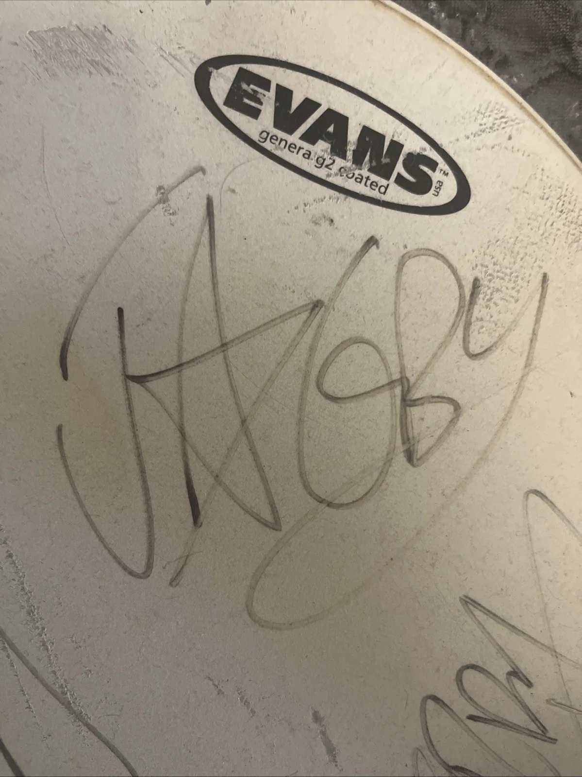 Papa Roach Fully Autographed Original Signed Drum Head - Stage Used Pre-2007 14", image 3