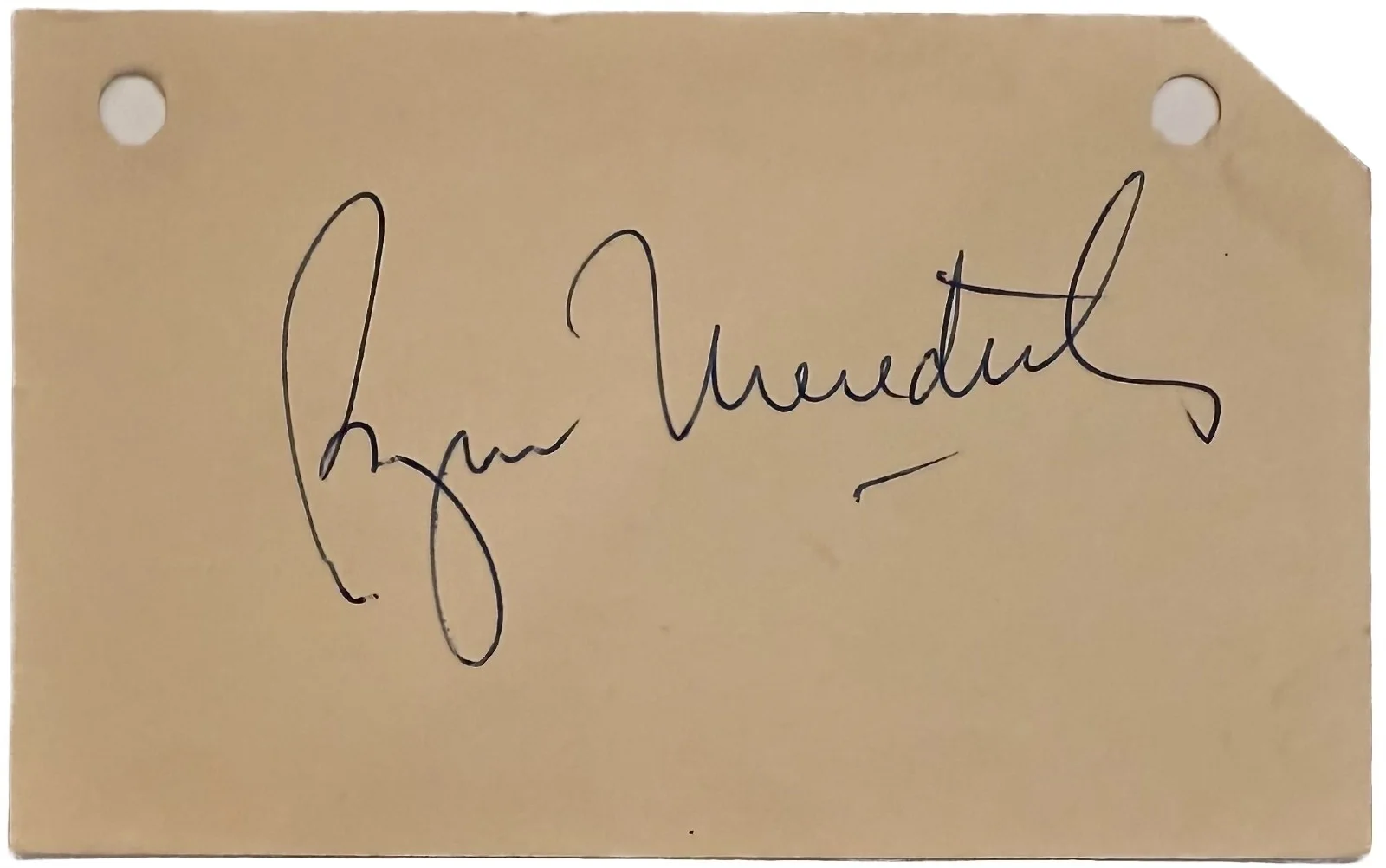 Burgess Meredith — BURGESS MEREDITH Signed Autographed 3"x 5" INDEX CARD ROCKY BATMAN JSA CERTIFIED, image 4