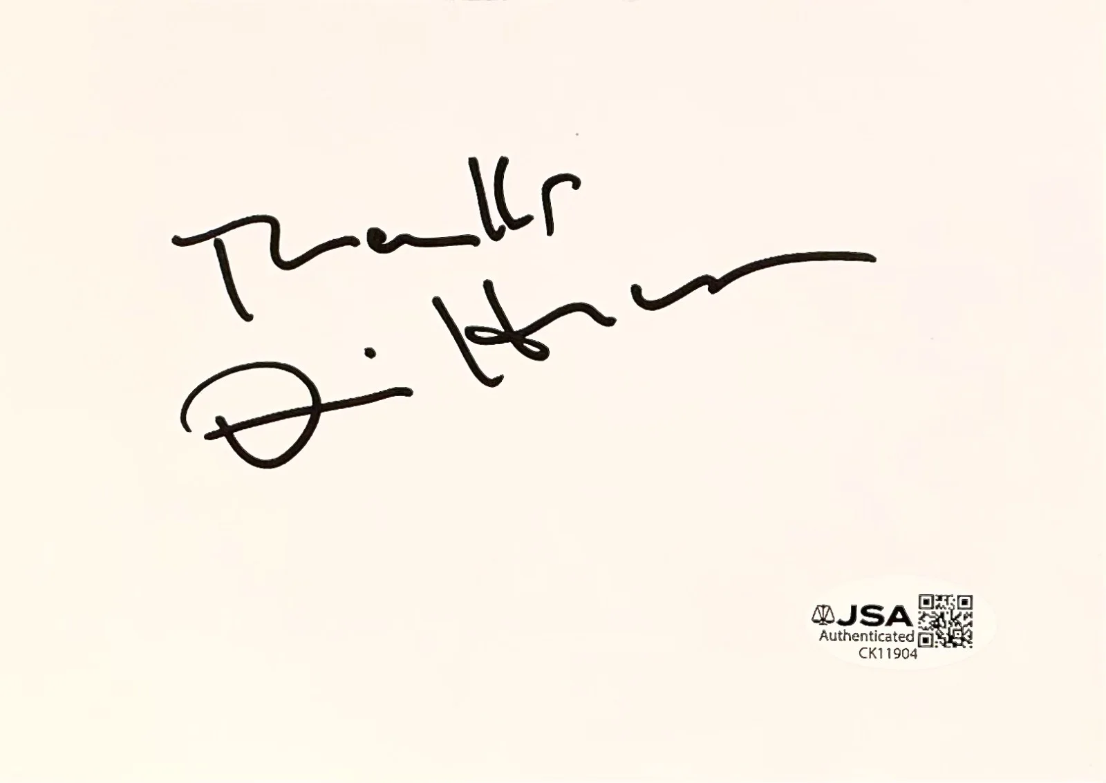 Dennis Hopper — DENNIS HOPPER Signed Autograph 4"x6" INDEX CARD BLUE VELVET GIANT JSA CERTIFIED