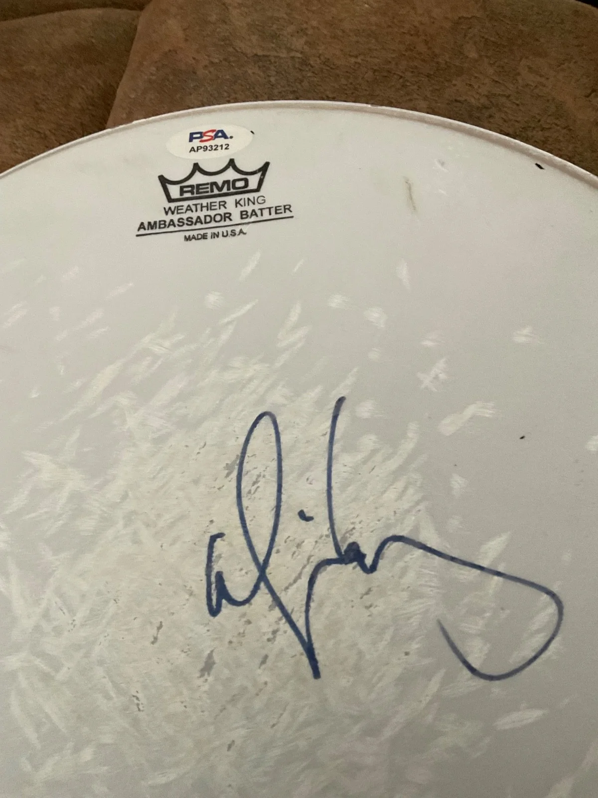ALICE COOPER SIGNED DRUM HEAD PSA AP93212, image 2