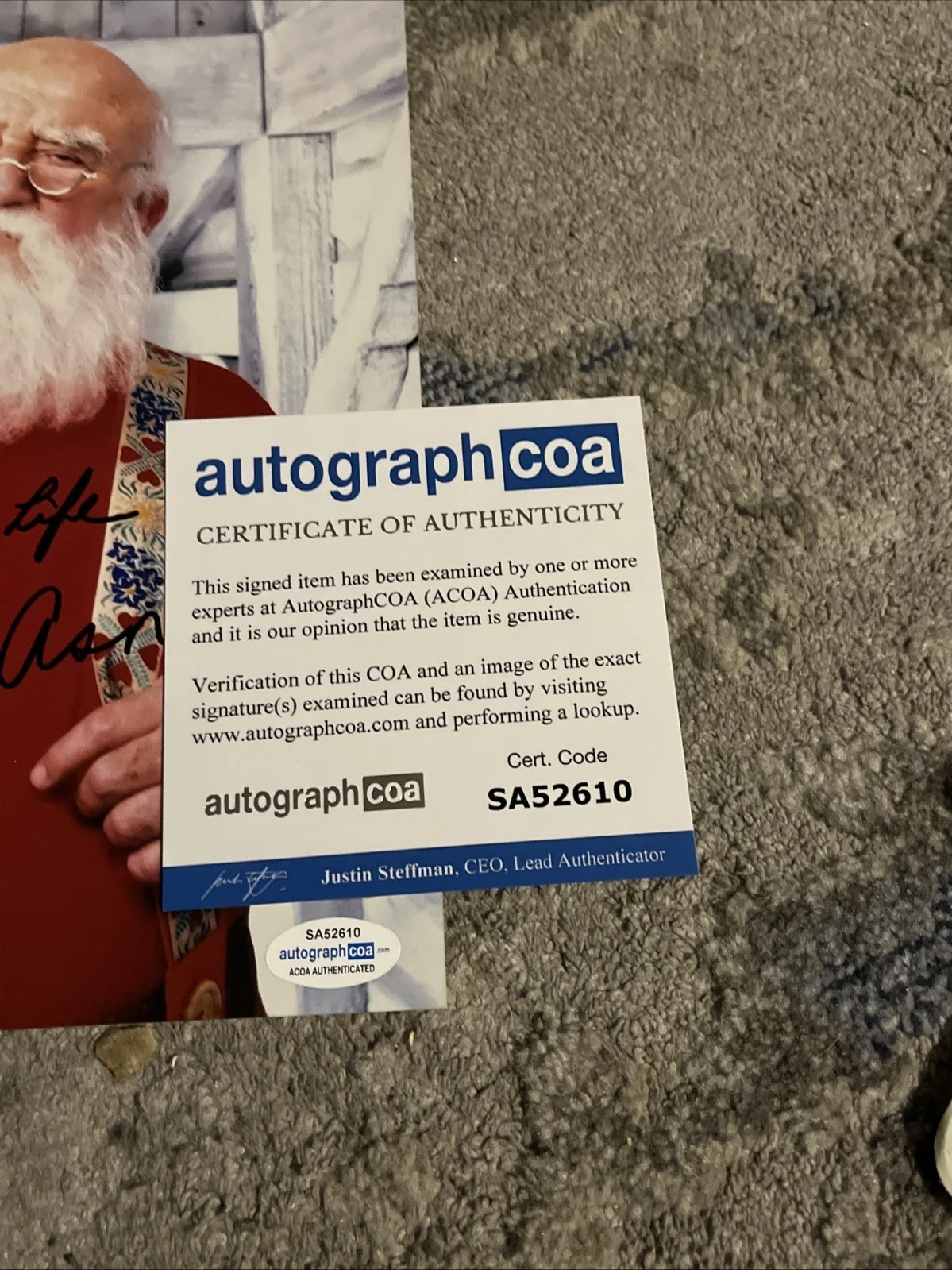 ACTOR ED ASNER SIGNED AUTOGRAPHED PHOTO ACOA CERTIFIED, image 2