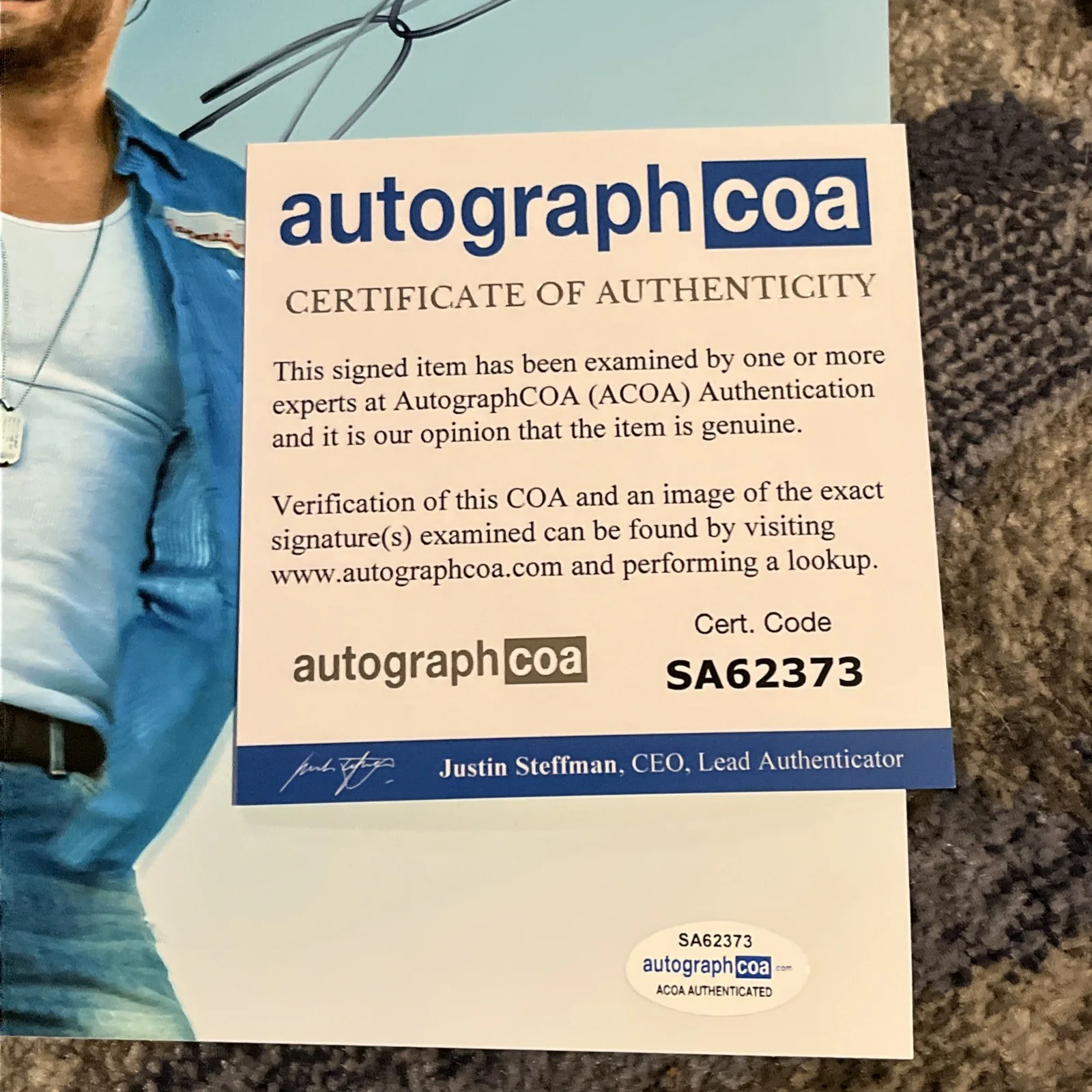 CHASE RICE SIGNED PHOTO COUNTRY AUTOGRAPHED COA RARE! READY SET ROLL ACOA, image 3