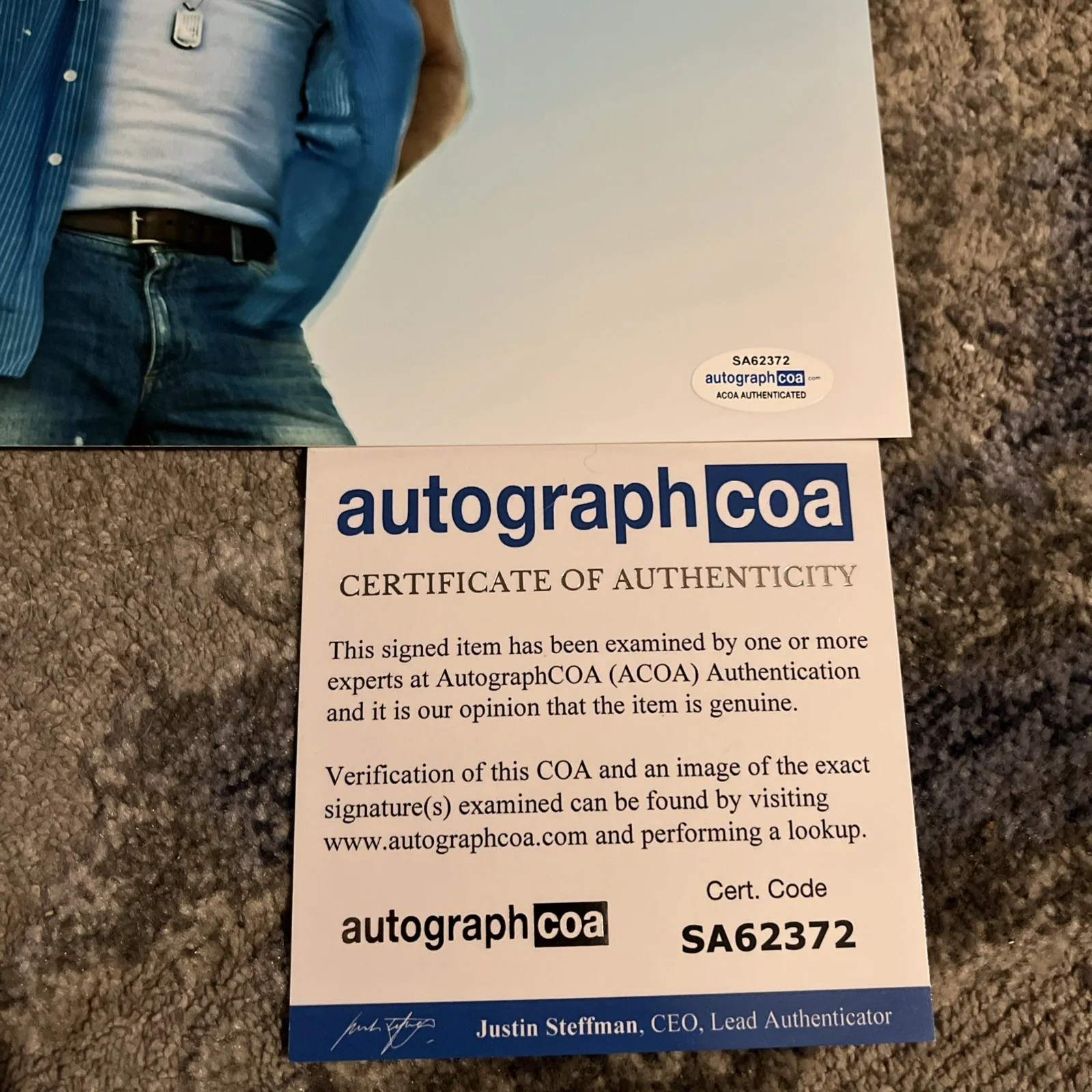 CHASE RICE SIGNED PHOTO COUNTRY AUTOGRAPHED COA RARE! READY SET ROLL ACOA, изображение 2