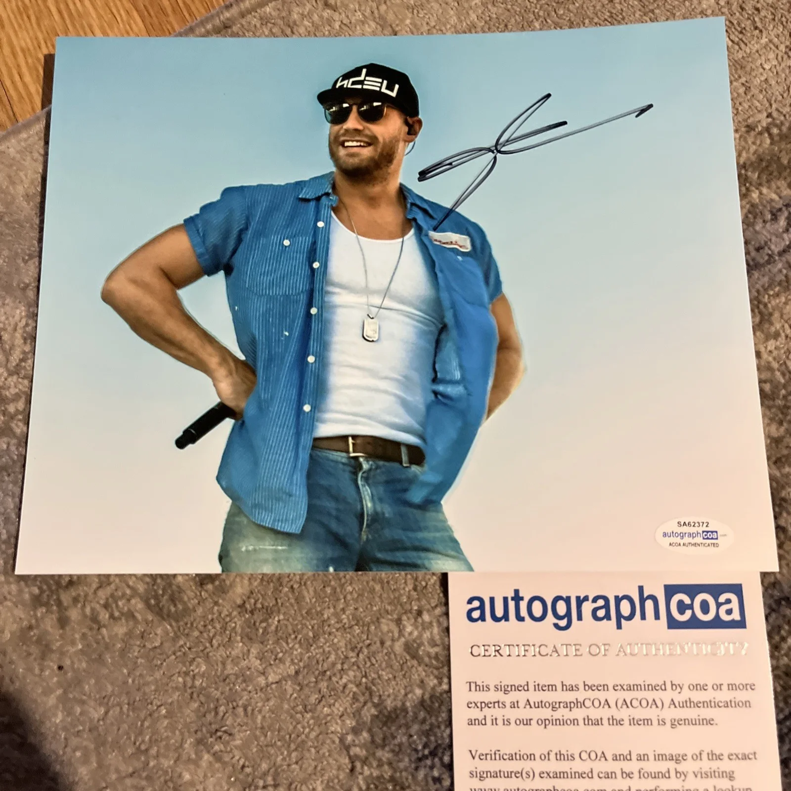 CHASE RICE SIGNED PHOTO COUNTRY AUTOGRAPHED COA RARE! READY SET ROLL ACOA, изображение 3