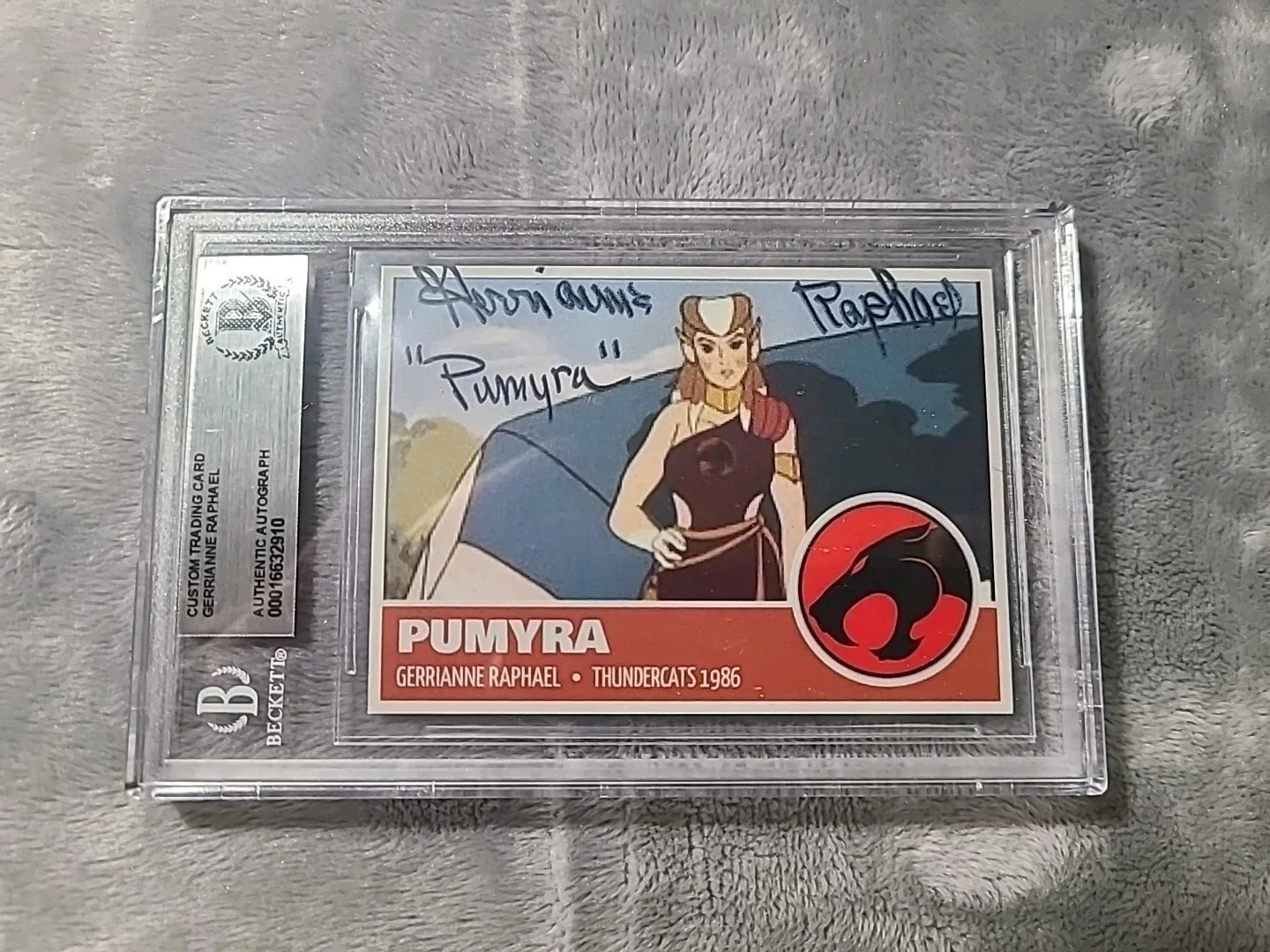 Thundercats Gerrianne Raphael Signed Card ***Rare** Pumyra 1986 BAS Certified, image 2