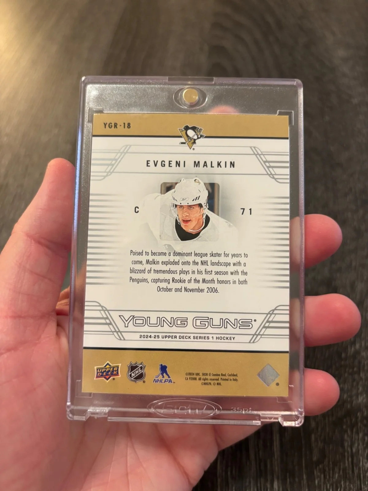 EVGENI MALKIN AUTO CARD YOUNG GUNS RENEWED RARE IN PERSON PITTSBURGH PENGUINS, изображение 3