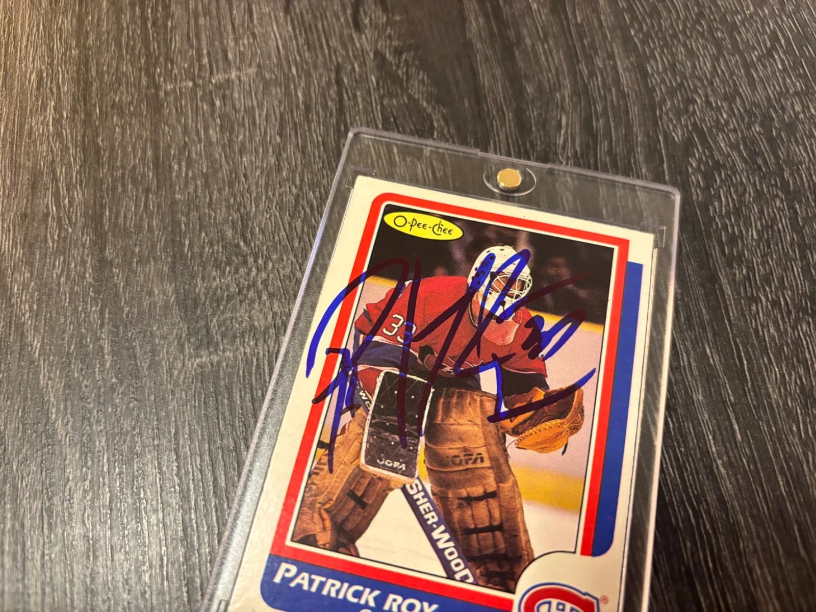 PATRICK ROY AUTO ROOKIE OPC CARD IN PERSON MONTREAL CANADIANS RARE 1986 SIGNED, изображение 2