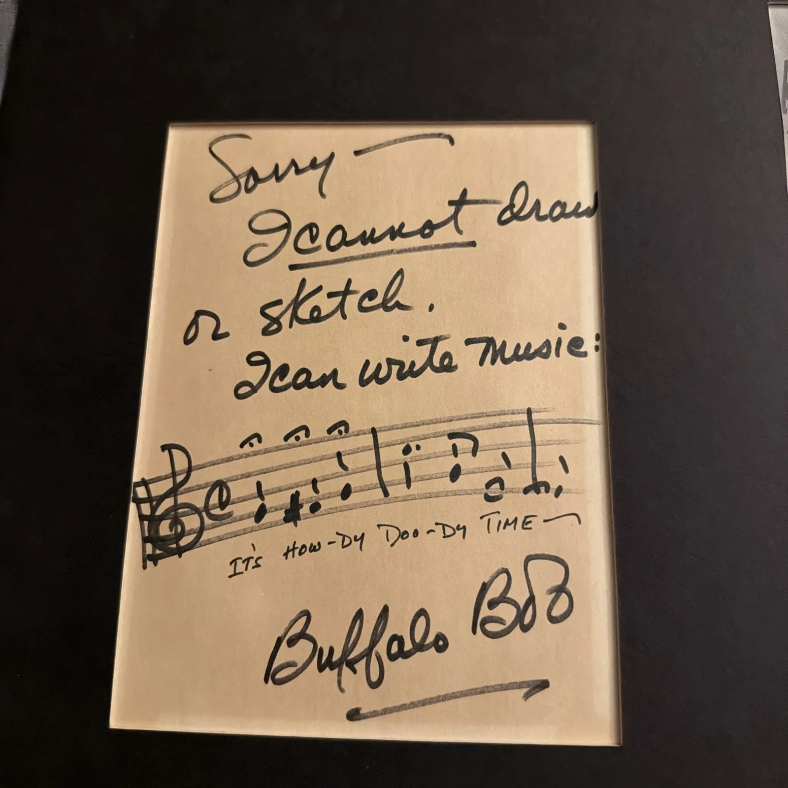 Buffalo Bob Smith Signed Photo & Handwritten Music Sketch – Howdy Doody, изображение 3