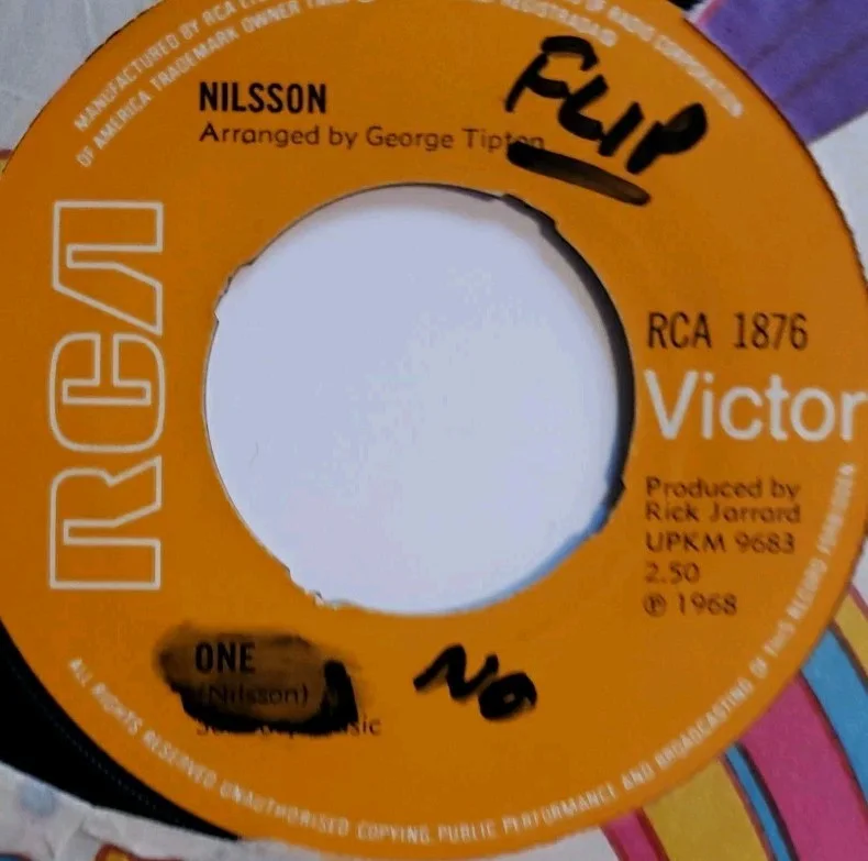 Harry Nilsson Signed 45 Sleeve w/COA, Everybody's Talkin' 1969, image 5
