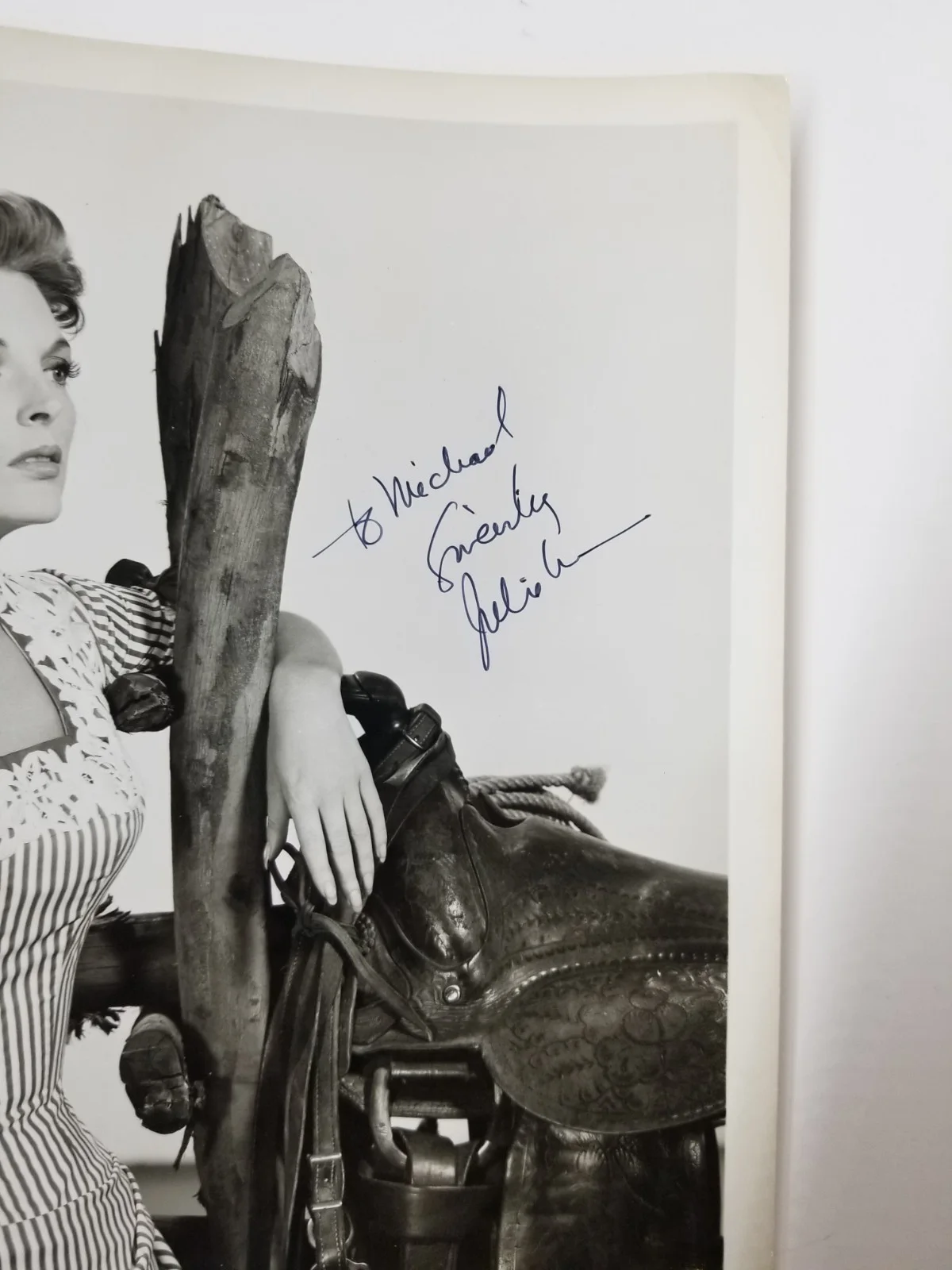 Julie London — Julie London REAL hand SIGNED 1958 Saddle The Wind Promo Photo JSA COA Autograph, image 2