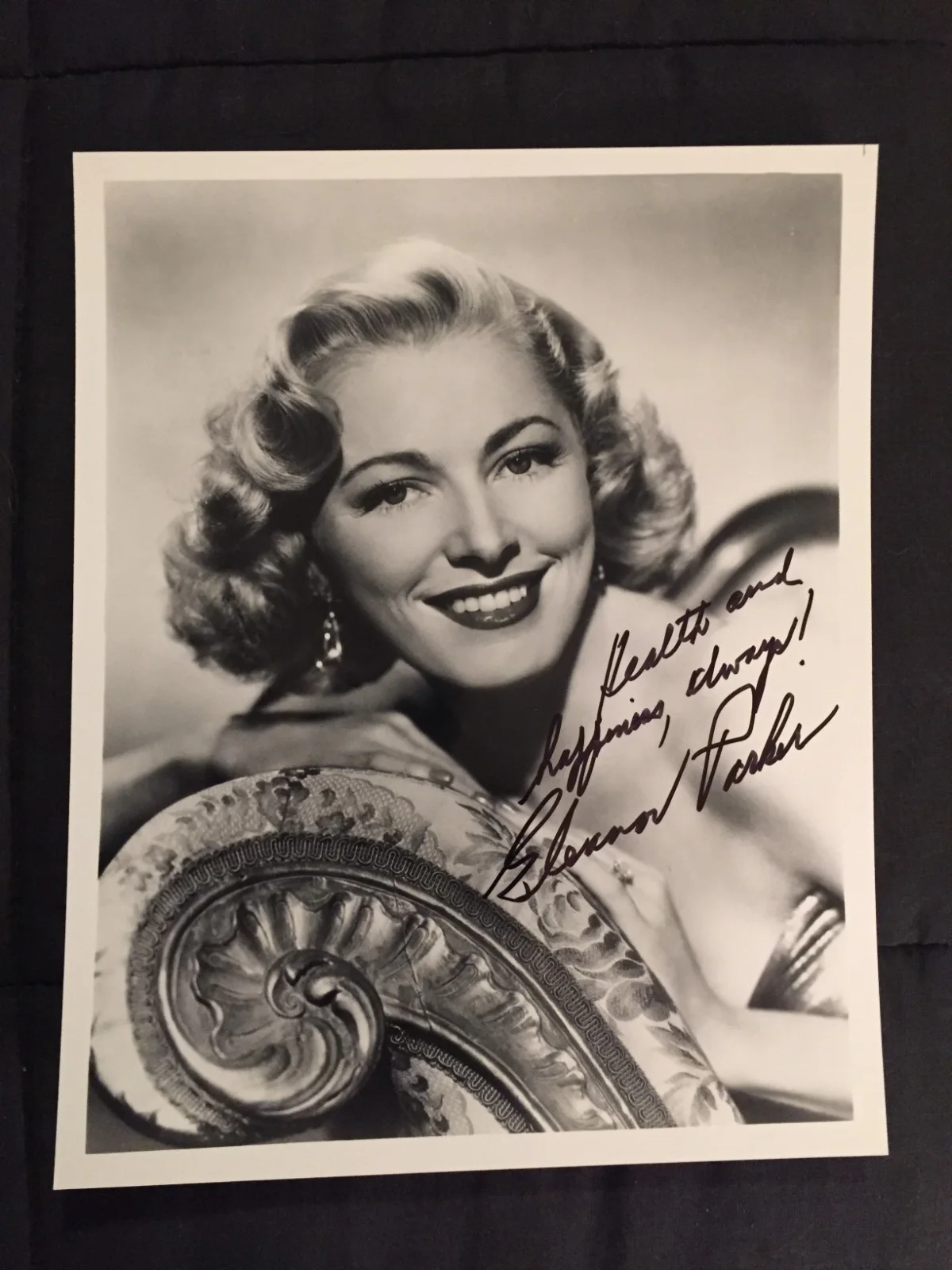 Eleanor parker vintage signed publicty still autograph, image 2