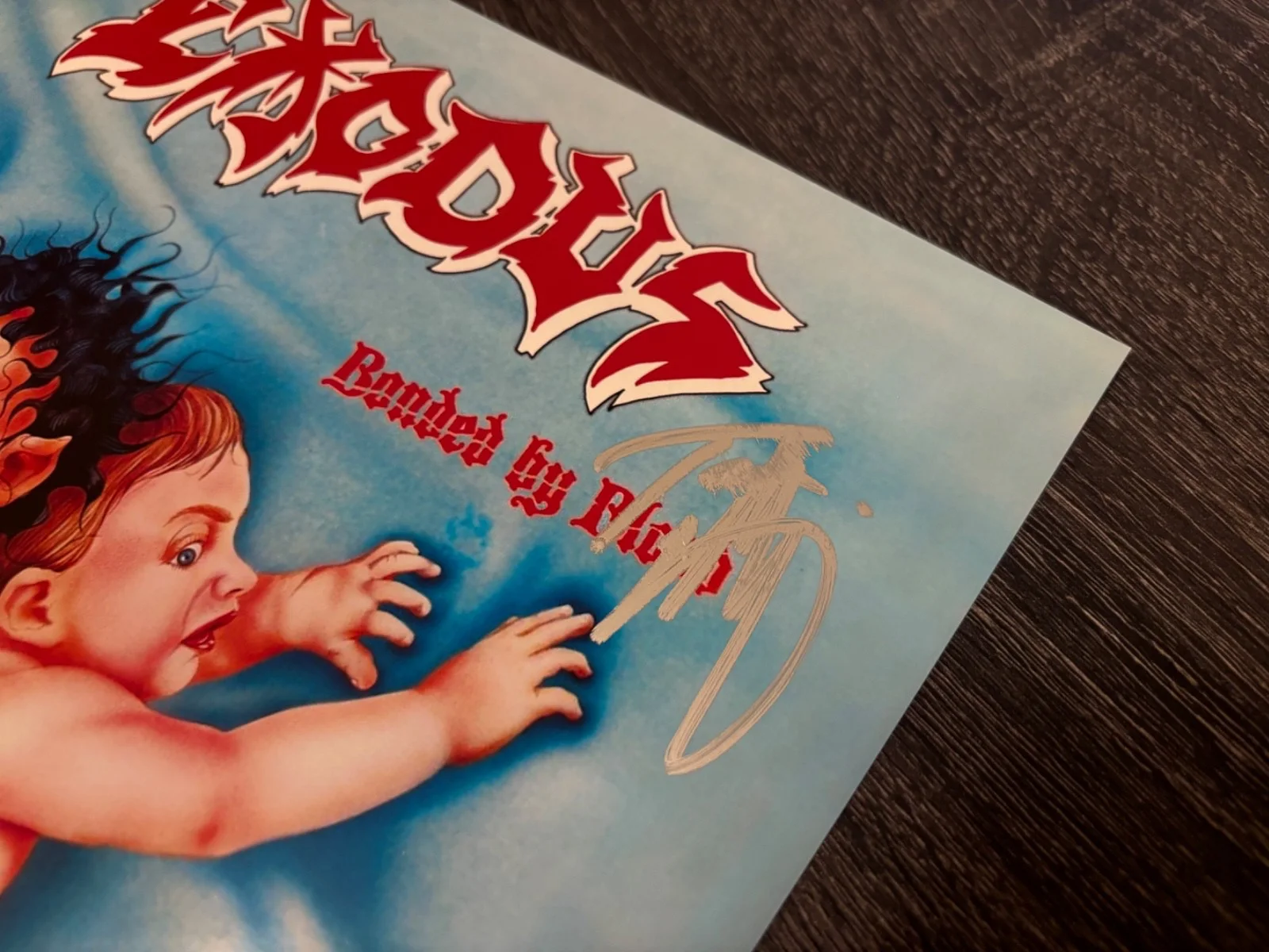 EXODUS SIGNED AUTOGRAPHED 8X10 PHOTO RARE BONDED BY BLOOD X2 GARY HOLT TOM, image 3