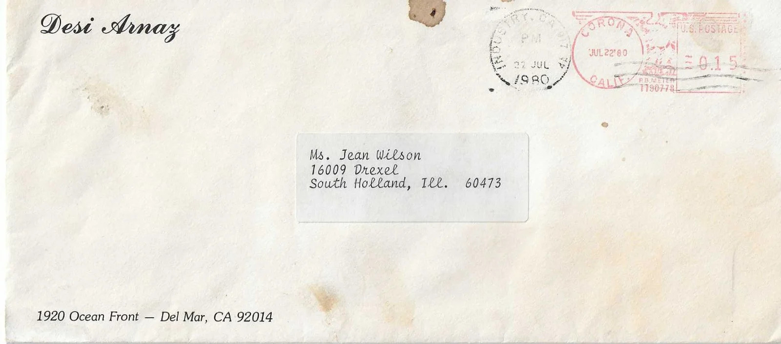 Desi Arnaz — Desi Arnaz Signed Letter with Original Envelope I Love Lucy, изображение 2