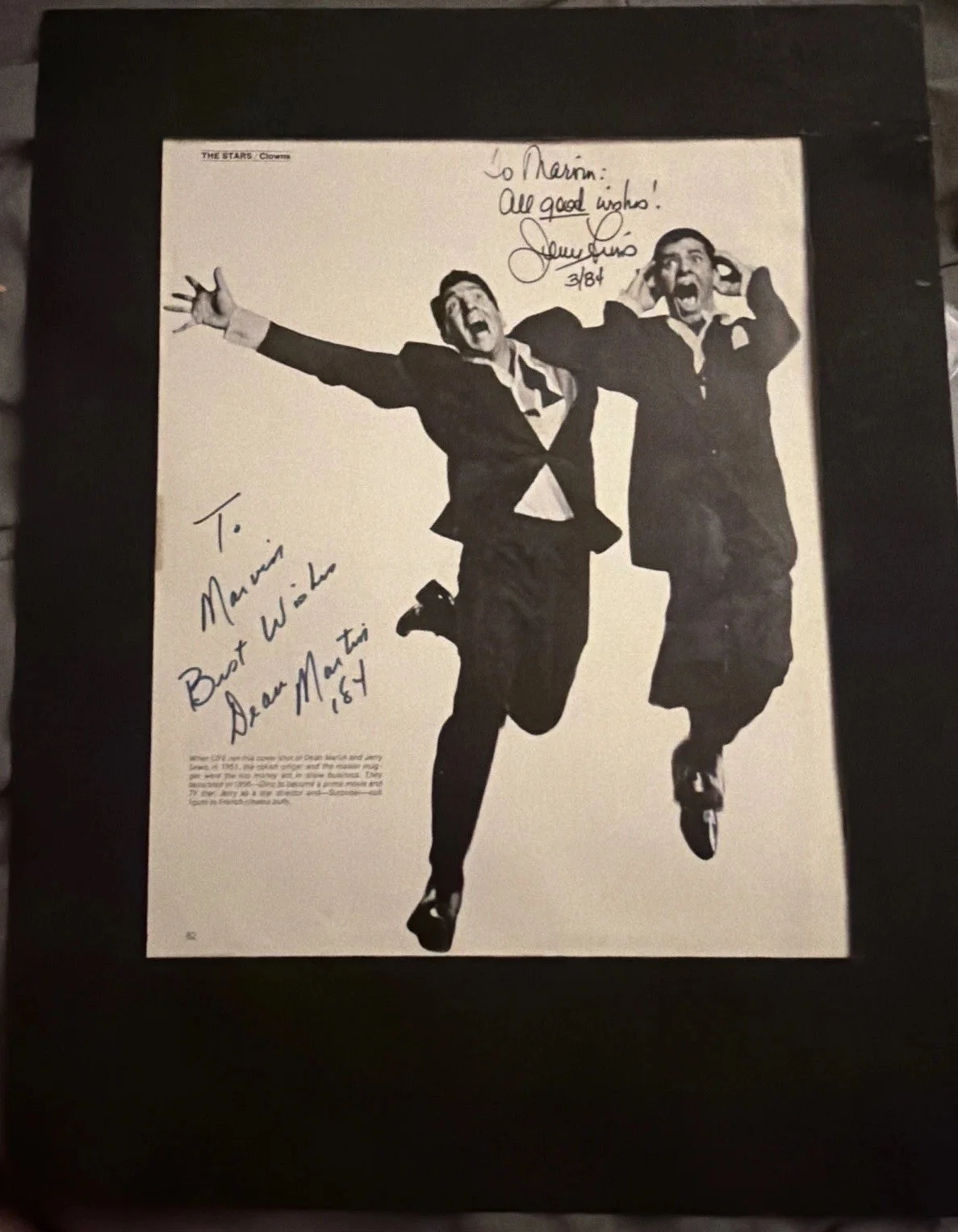 Dean Martin & Jerry Lewis Dual Signed 10x12 Magazine Page – Vintage Autographs, изображение 4