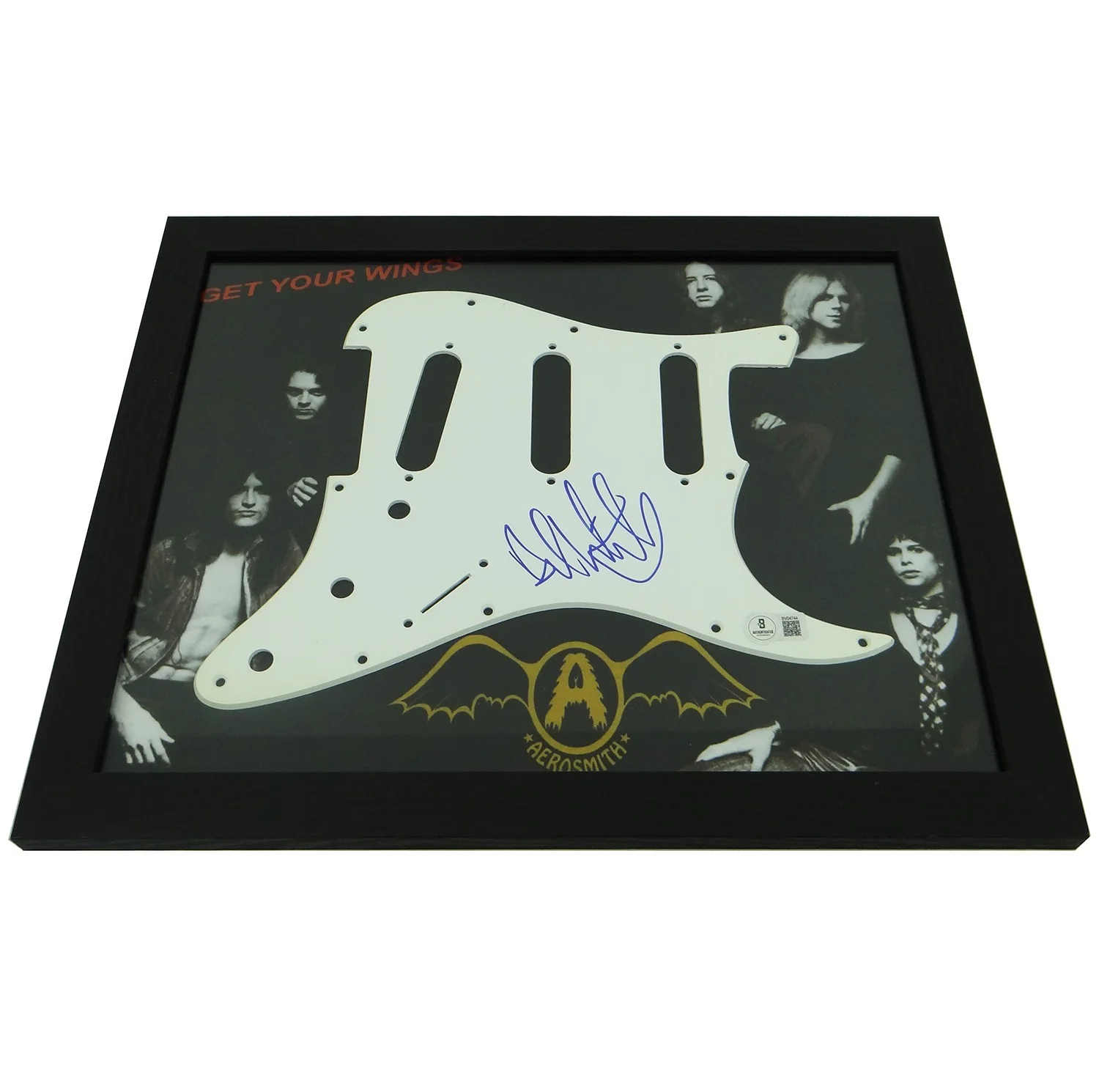 Aerosmith Brad Whitford Signed Pickguard on Custom Framed 11x14 Photo w/ BAS COA, image 3